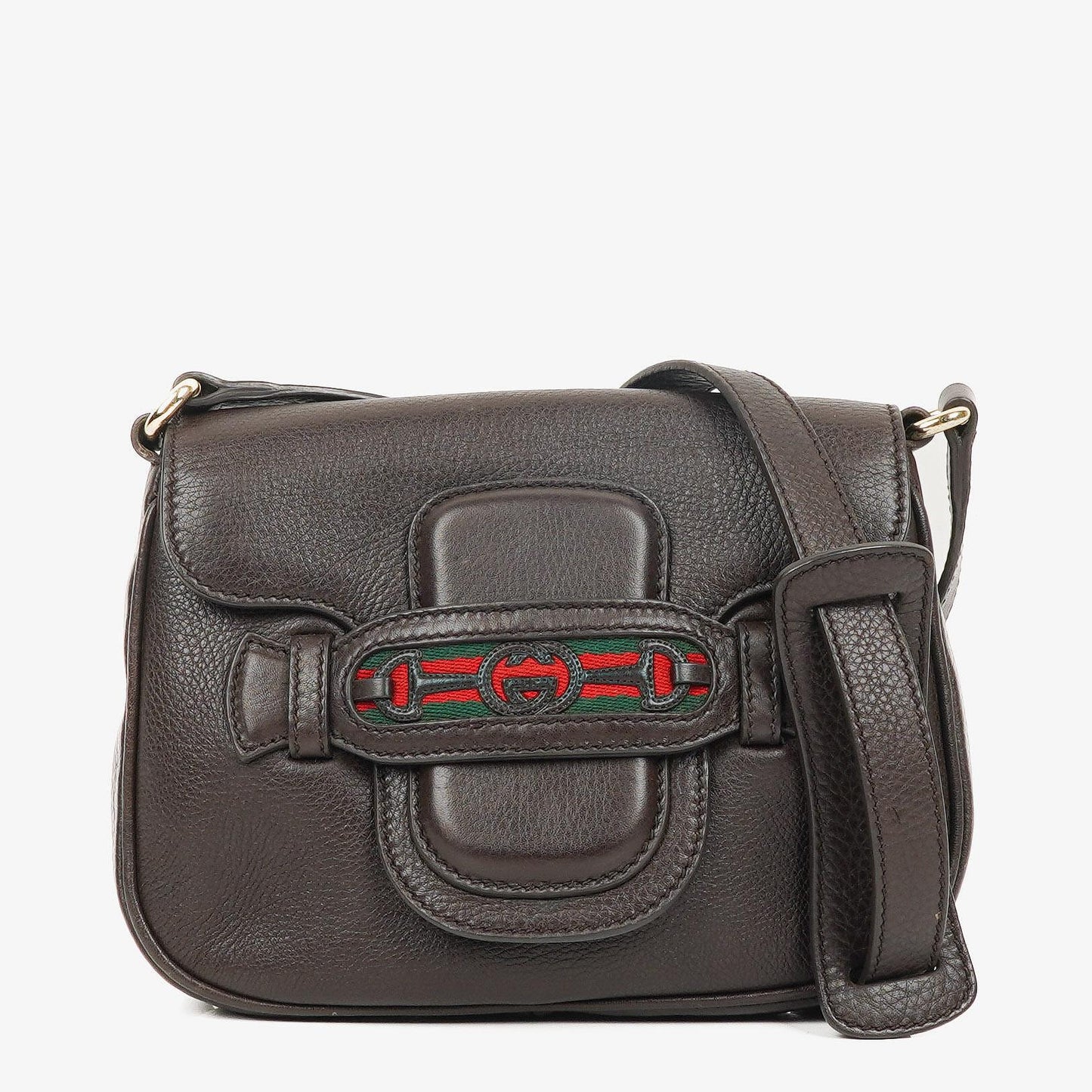 Gucci Brown Leather Dressage Crossbody Bag