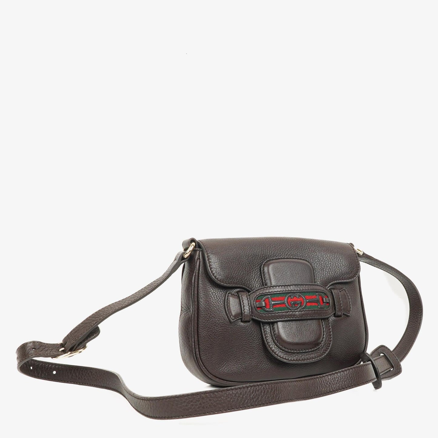 Gucci Brown Leather Dressage Crossbody Bag