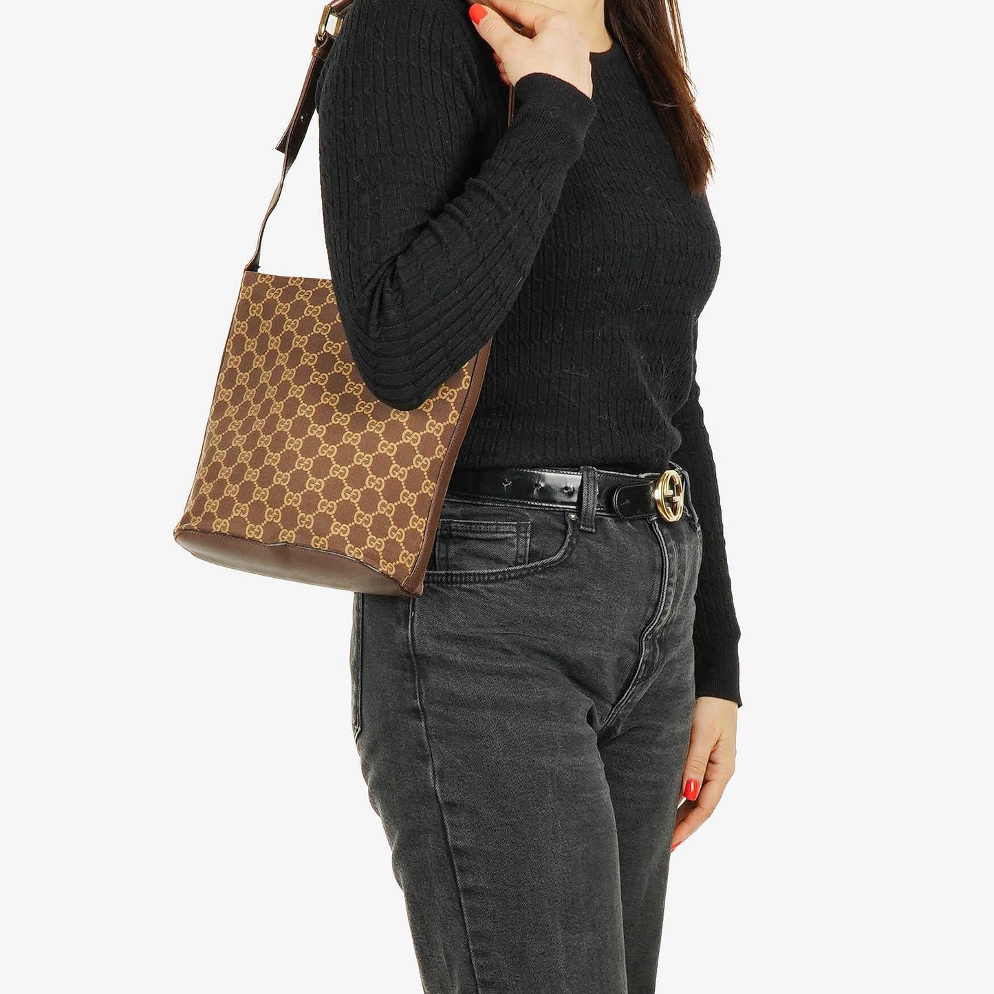 Gucci Brown Monogram GG Canvas Tote Bag