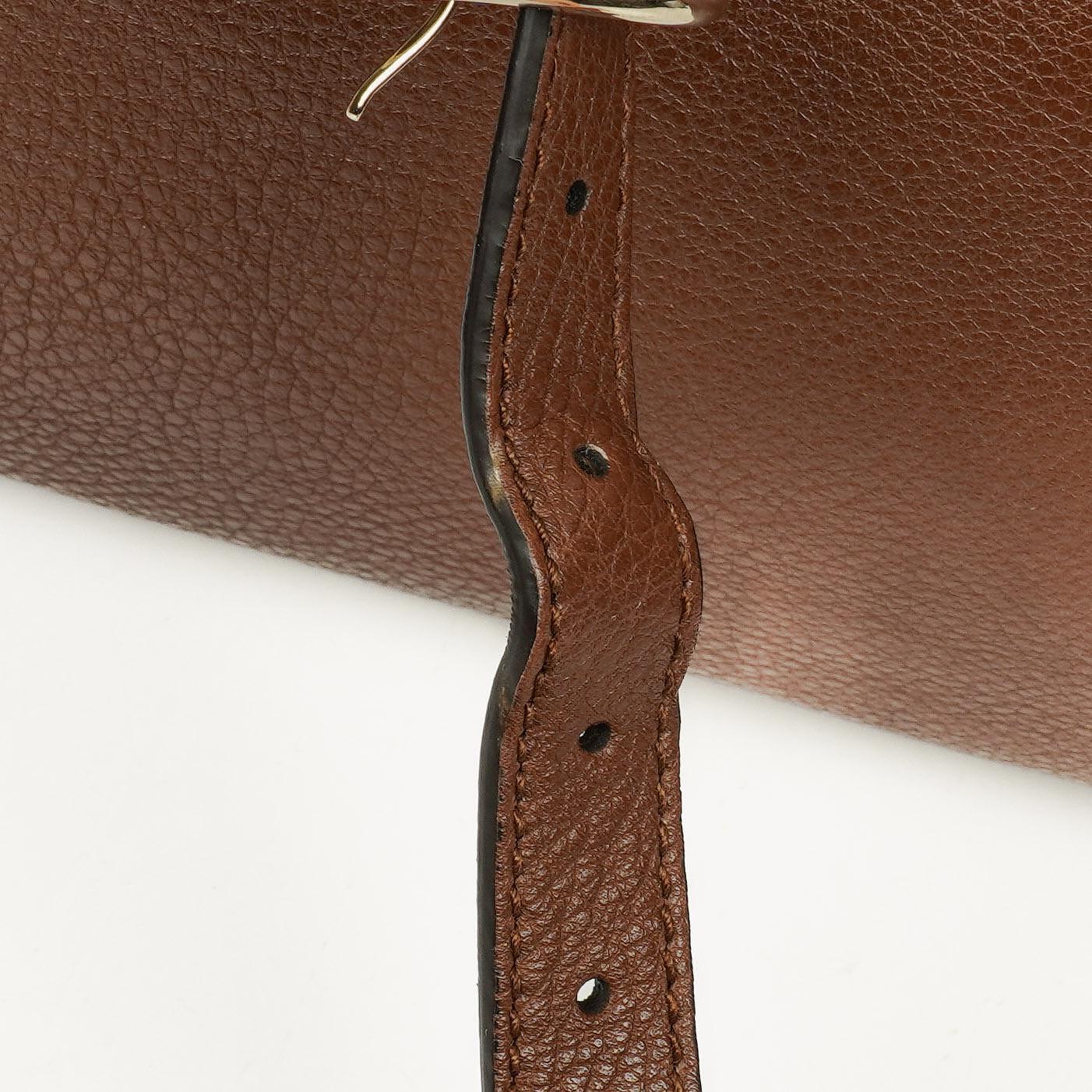 Gucci Brown Pebbled Calfskin Medium Bamboo Shopper Tote Bag