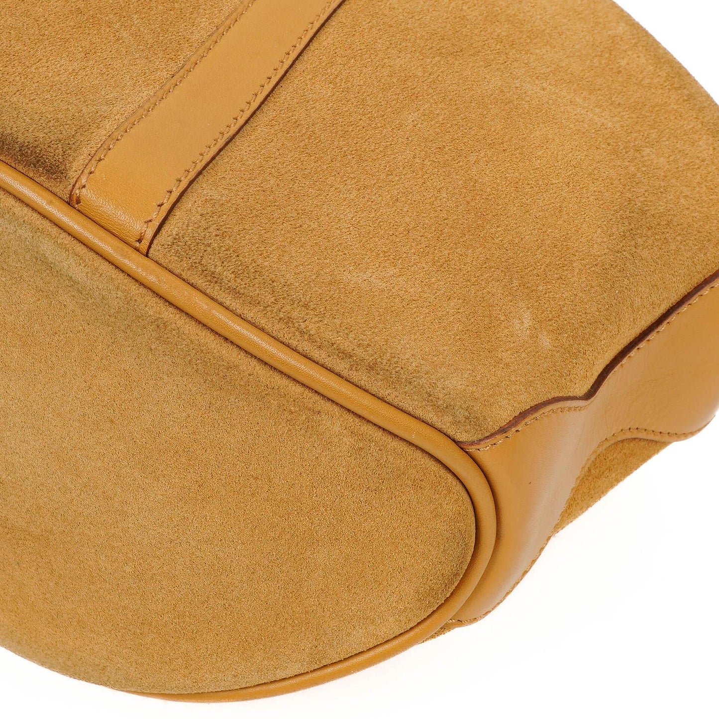 Gucci Brown Suede and Leather Bamboo Top Handle