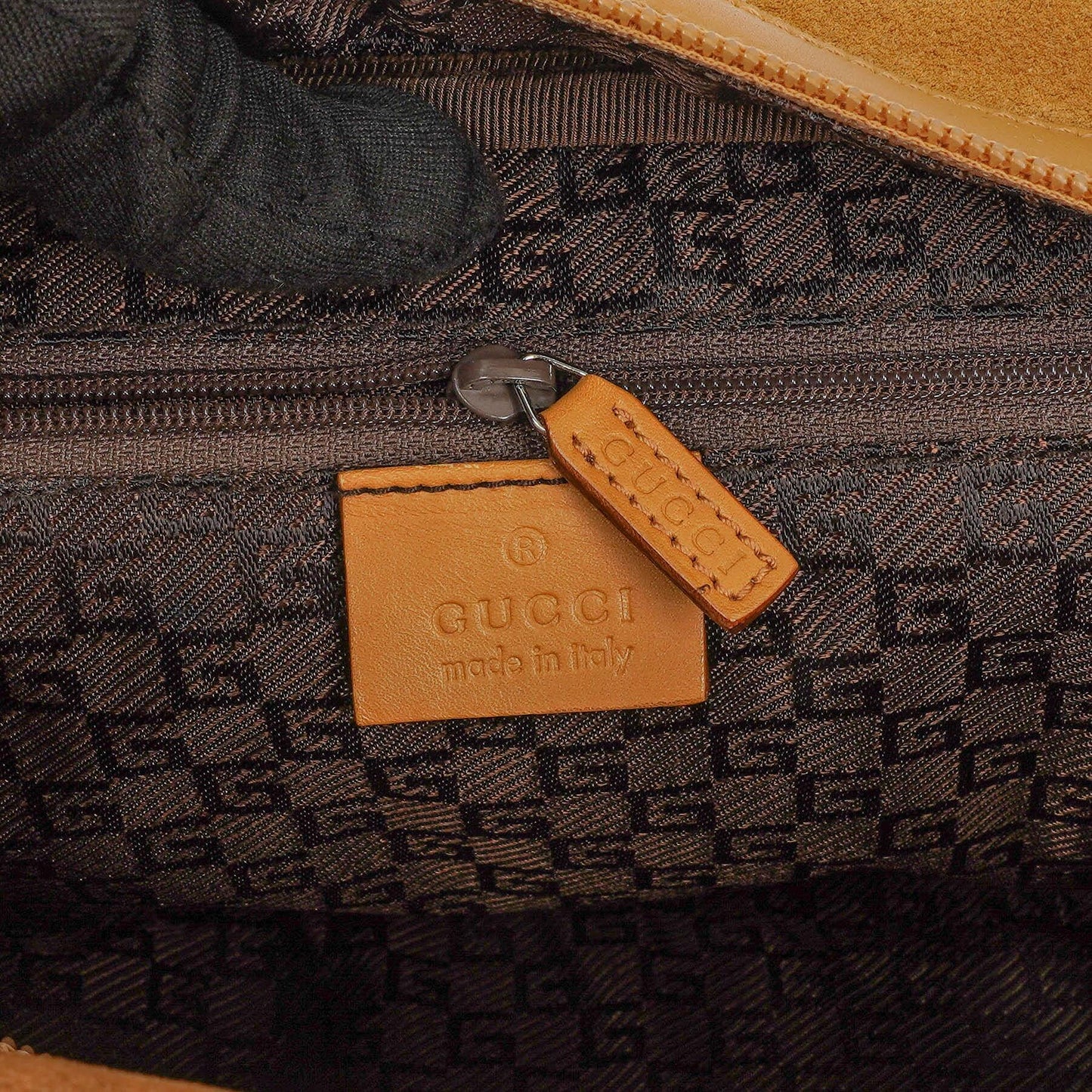 Gucci Brown Suede and Leather Bamboo Top Handle