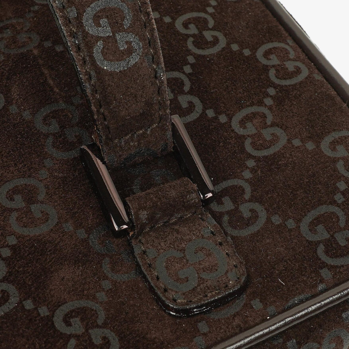 Gucci Brown Suede GG Vanity Bag