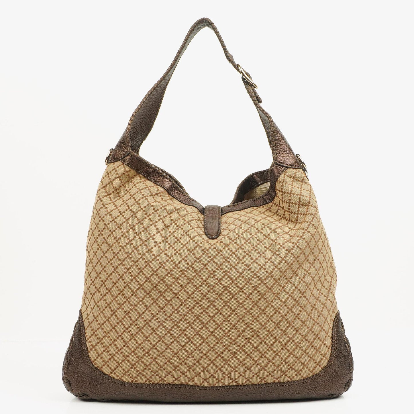 Gucci Brown/Light Beige Diamante Large New Jackie Hobo Bag