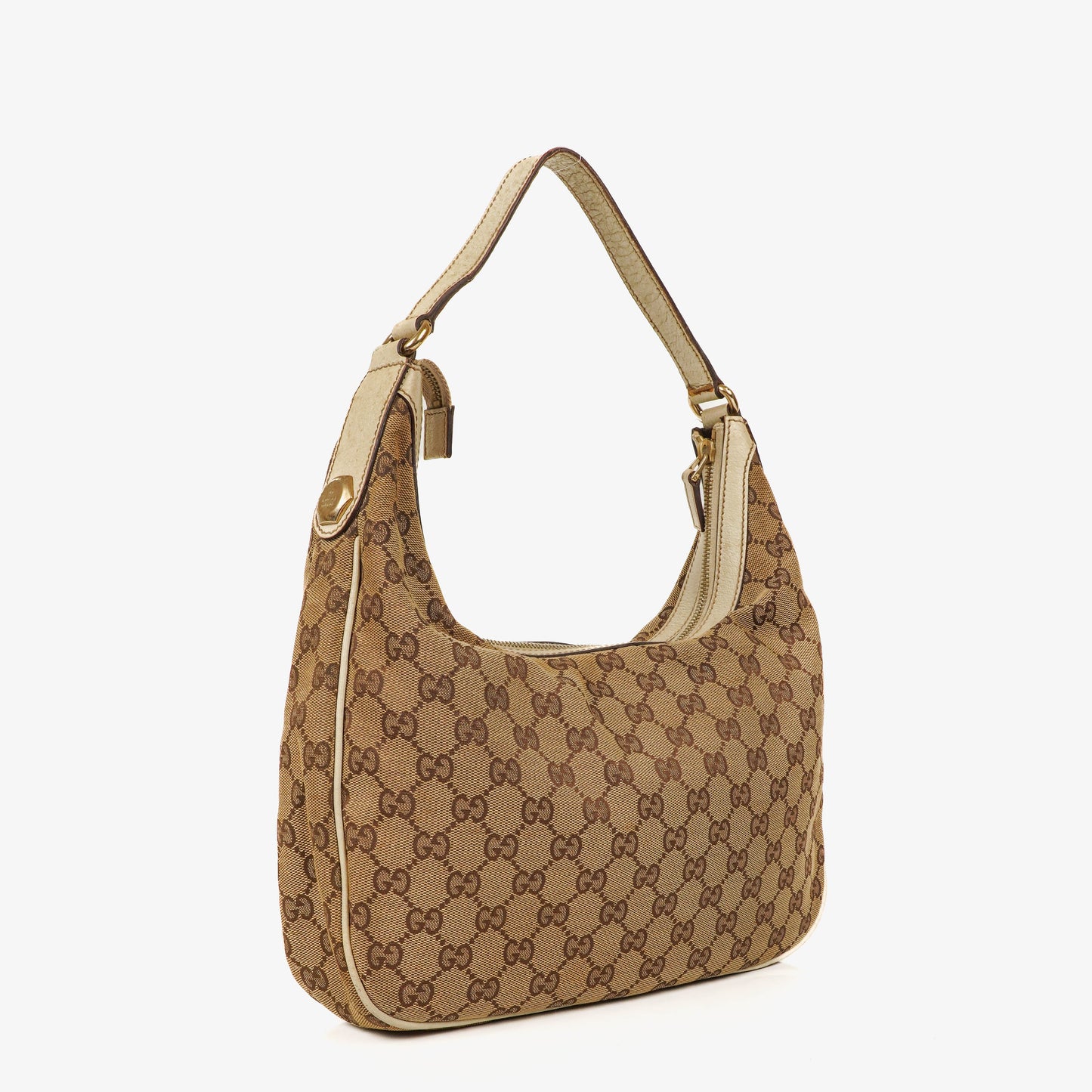 Gucci Charmy Beige GG Canvas Hobo Bag