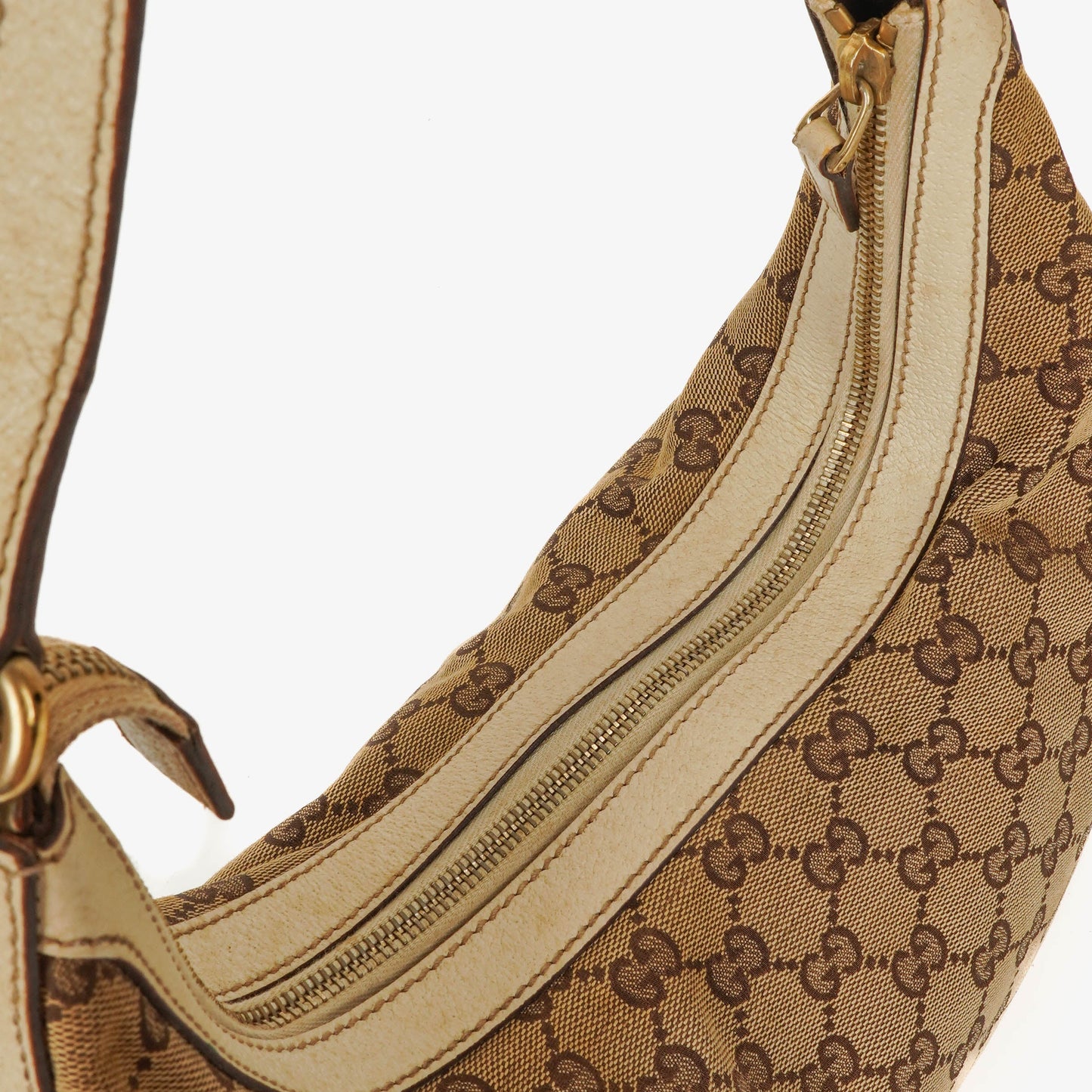 Gucci Charmy Beige GG Canvas Hobo Bag