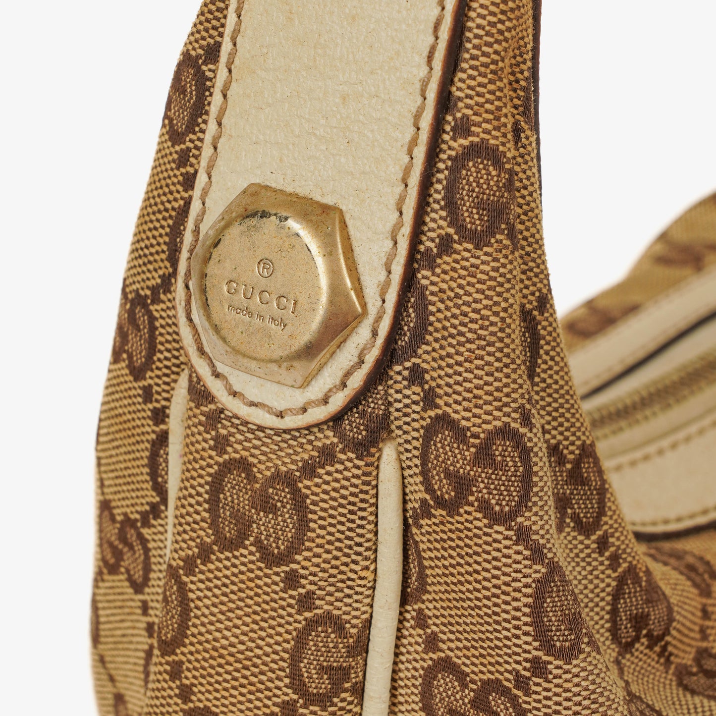 Gucci Charmy Beige GG Canvas Hobo Bag