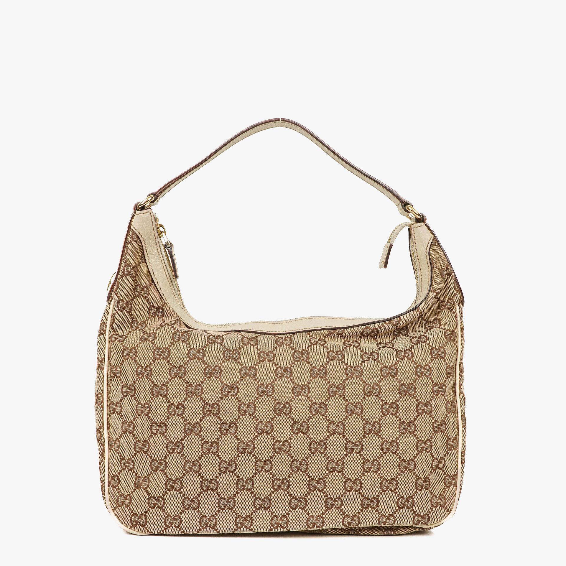 Gucci Charmy Beige GG Canvas Hobo Bag