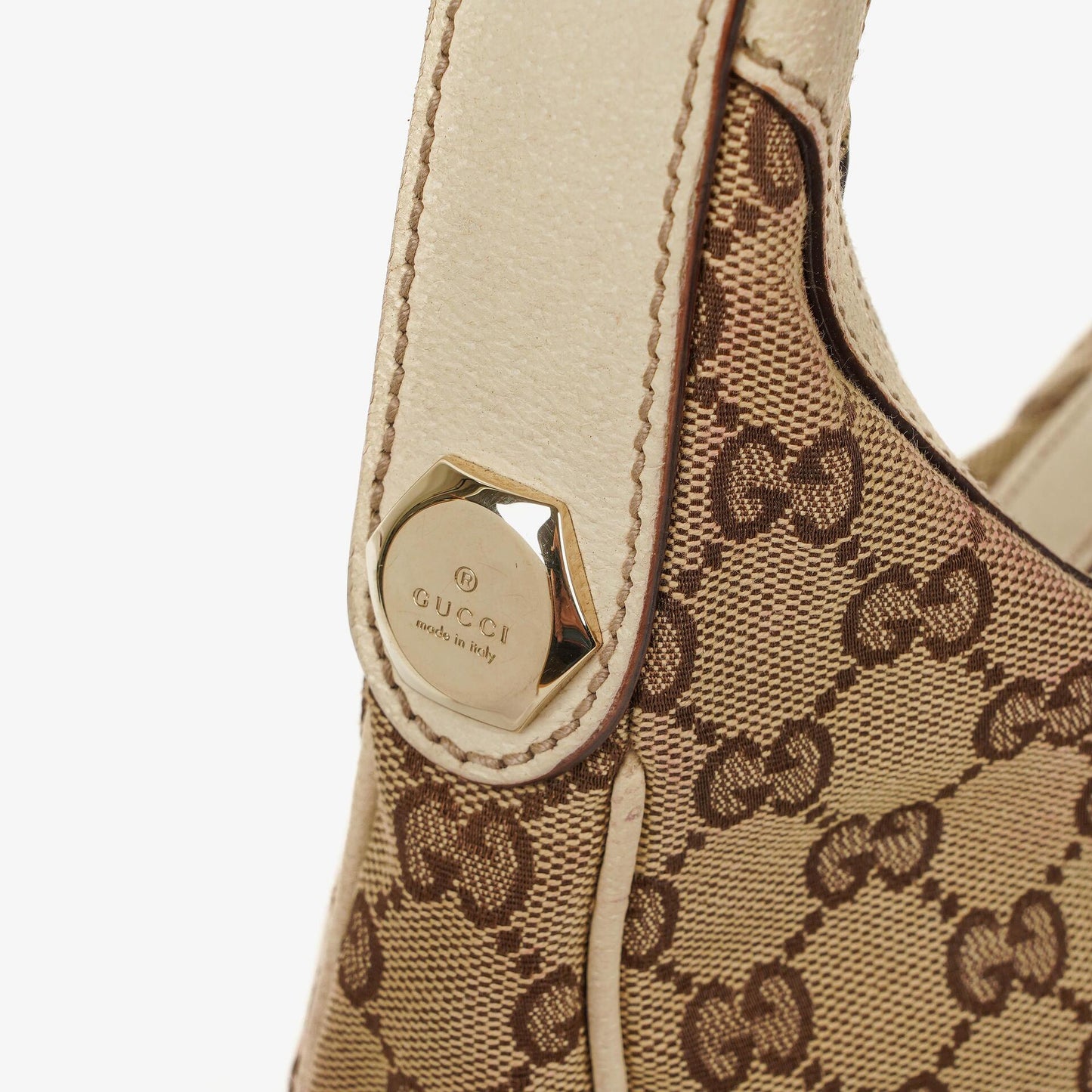 Gucci Charmy Beige GG Canvas Hobo Bag