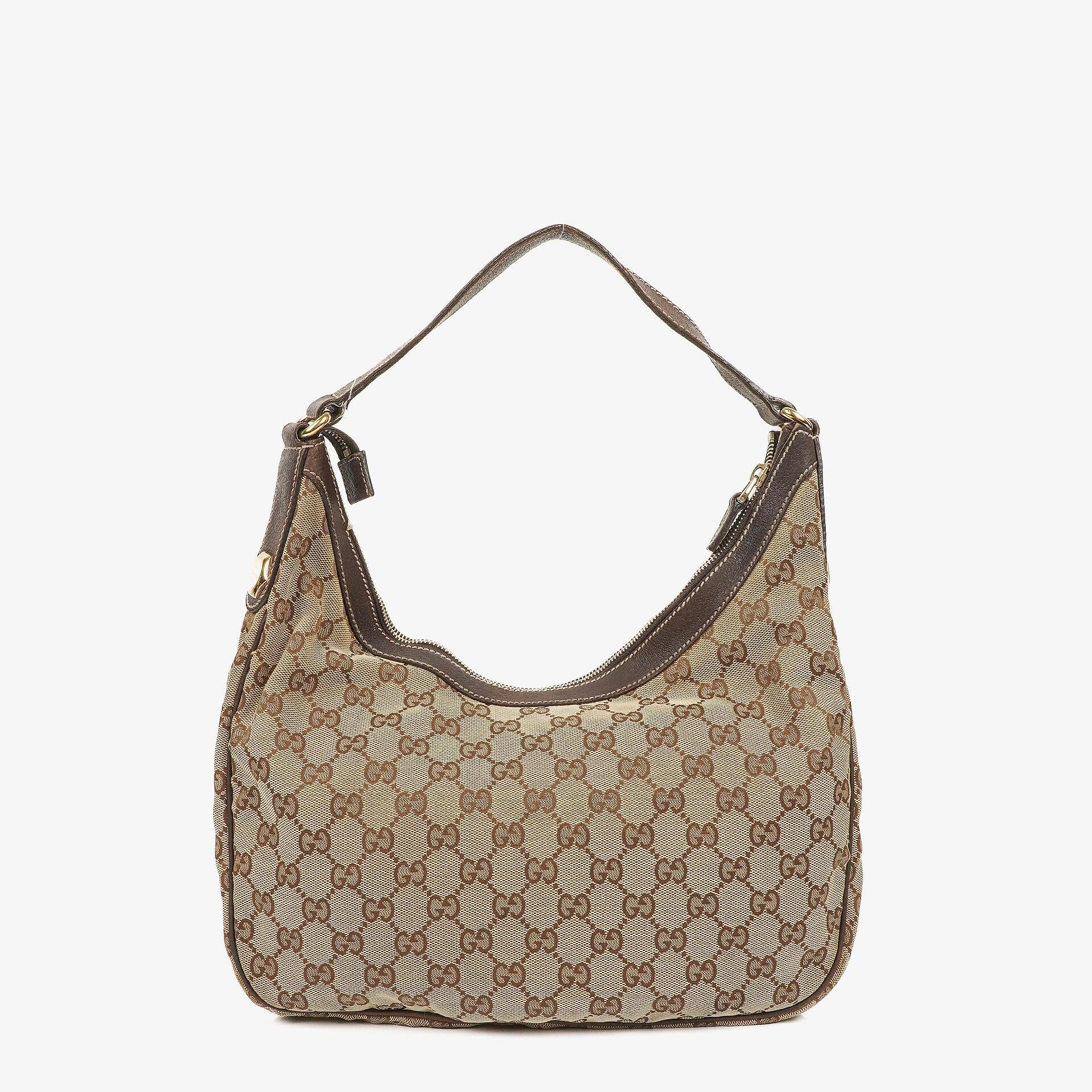 Gucci Charmy Beige GG Canvas Hobo Bag