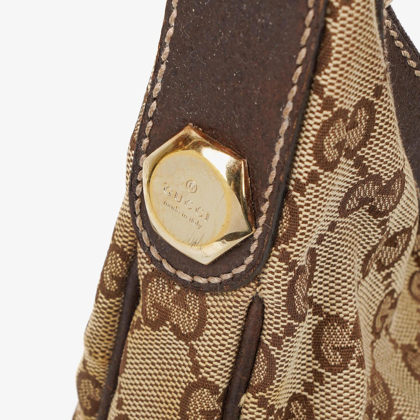 Gucci Charmy Beige GG Canvas Hobo Bag