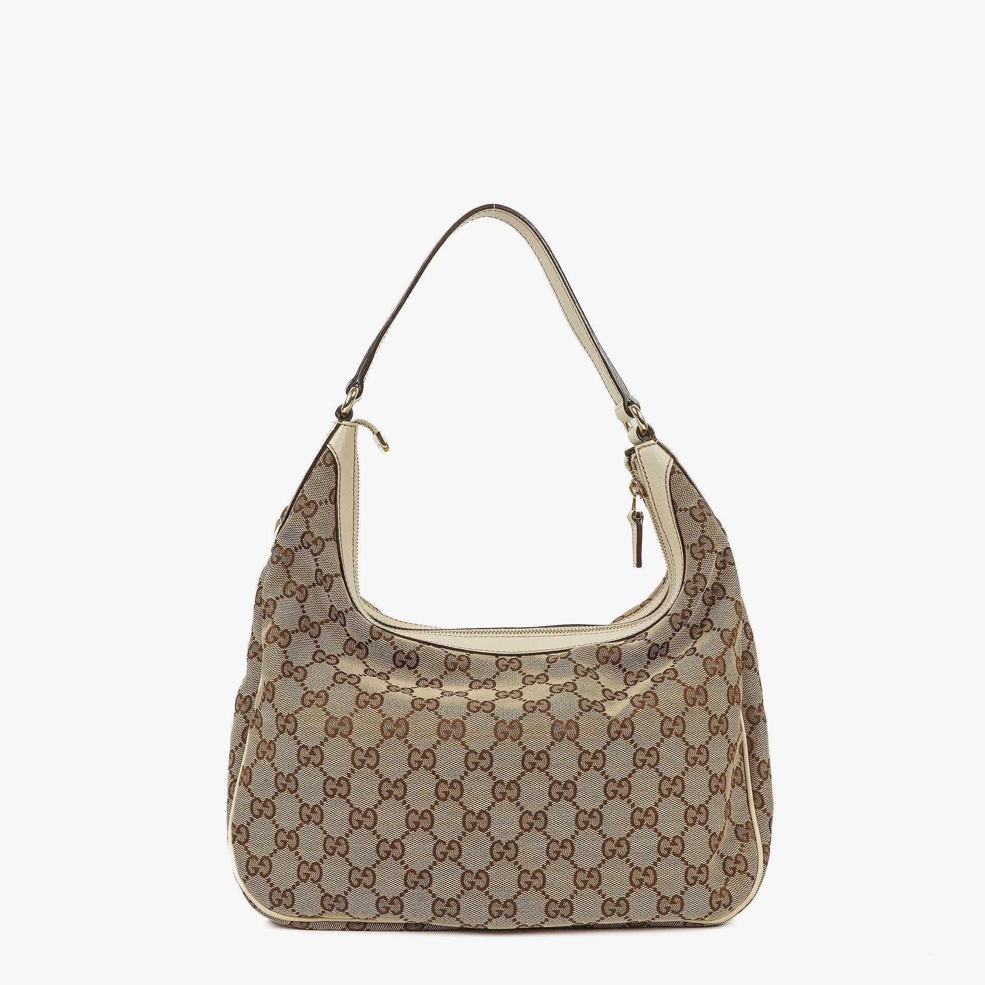 Gucci Charmy Beige GG Canvas Hobo Bag