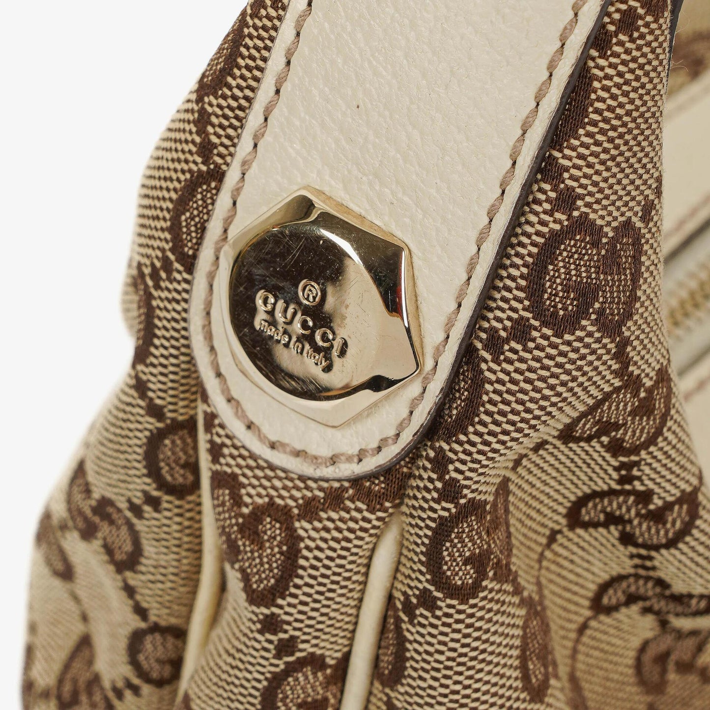 Gucci Charmy Beige GG Canvas Hobo Bag