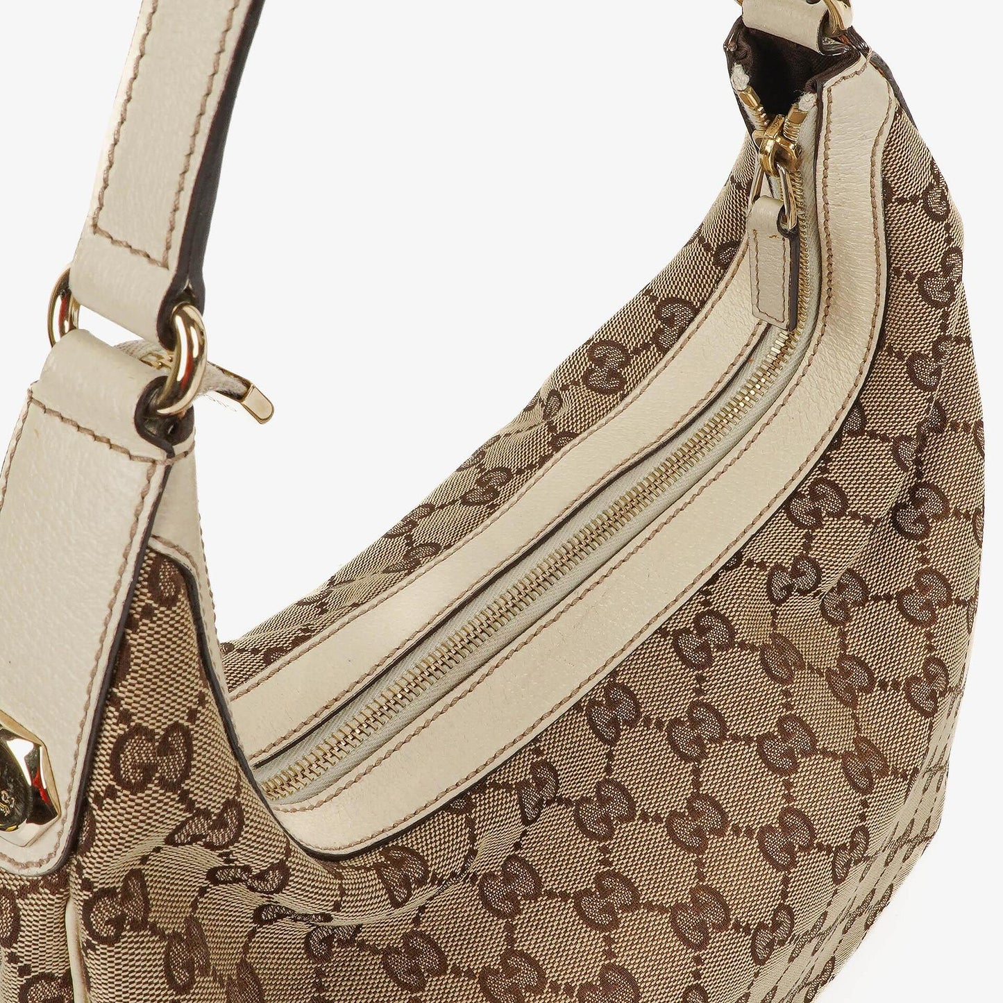 Gucci Charmy Beige GG Canvas Hobo Bag