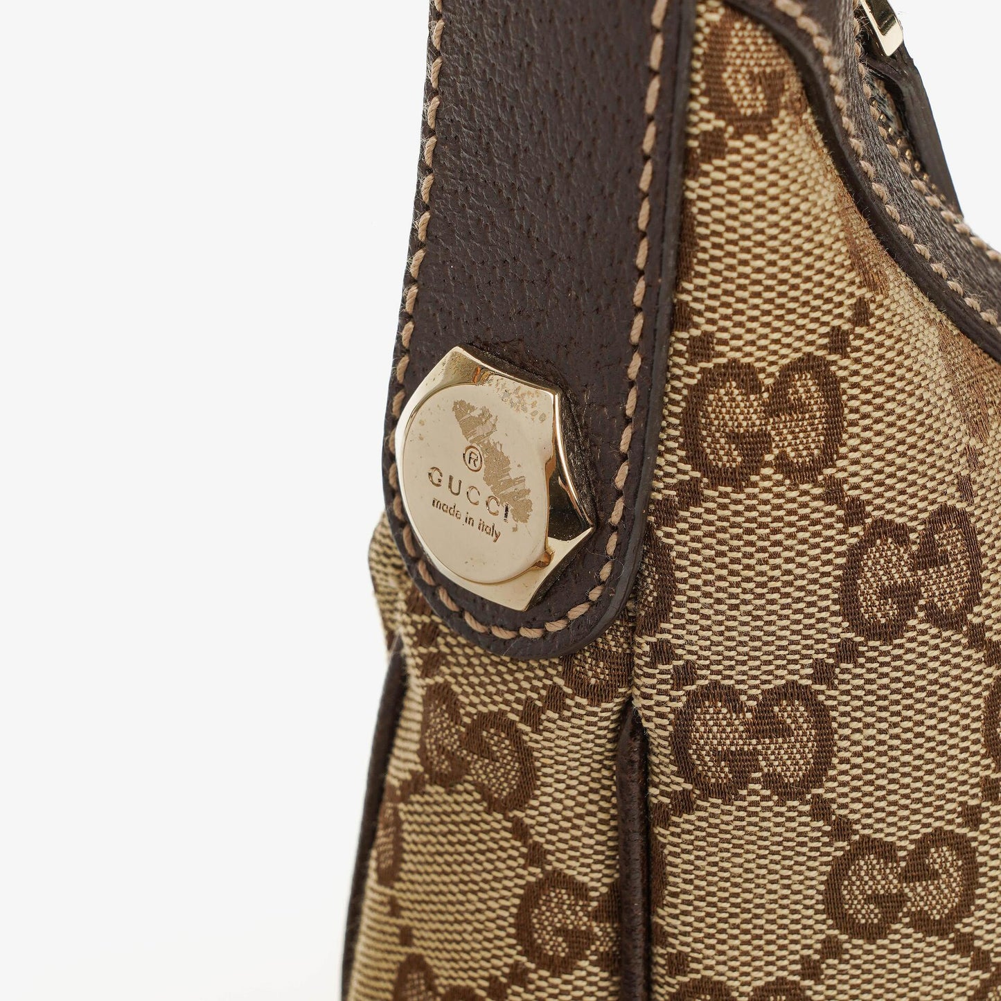 Gucci Charmy Beige GG Canvas Hobo Bag