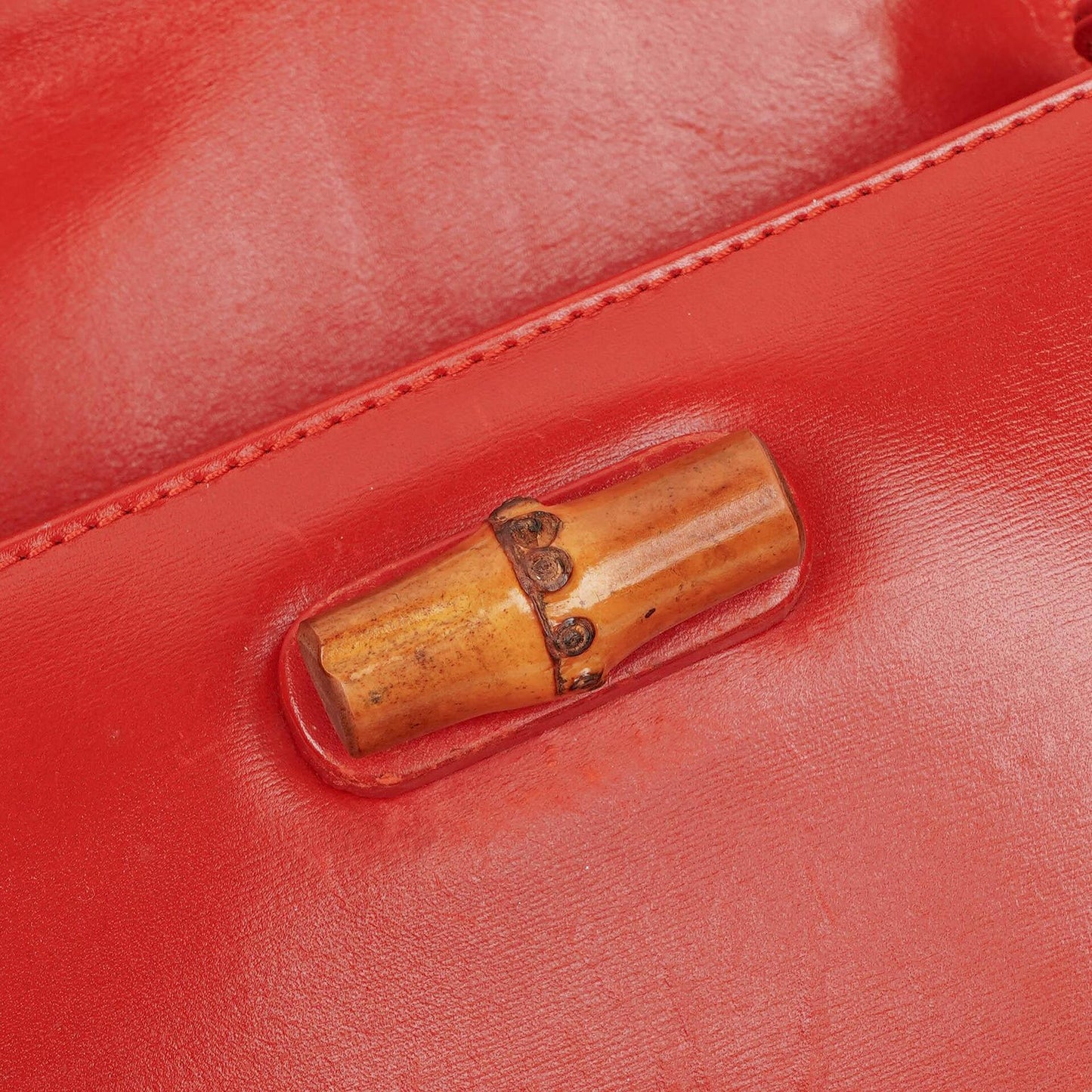 Gucci Convertible Bamboo Top Handle Red Leather Bag