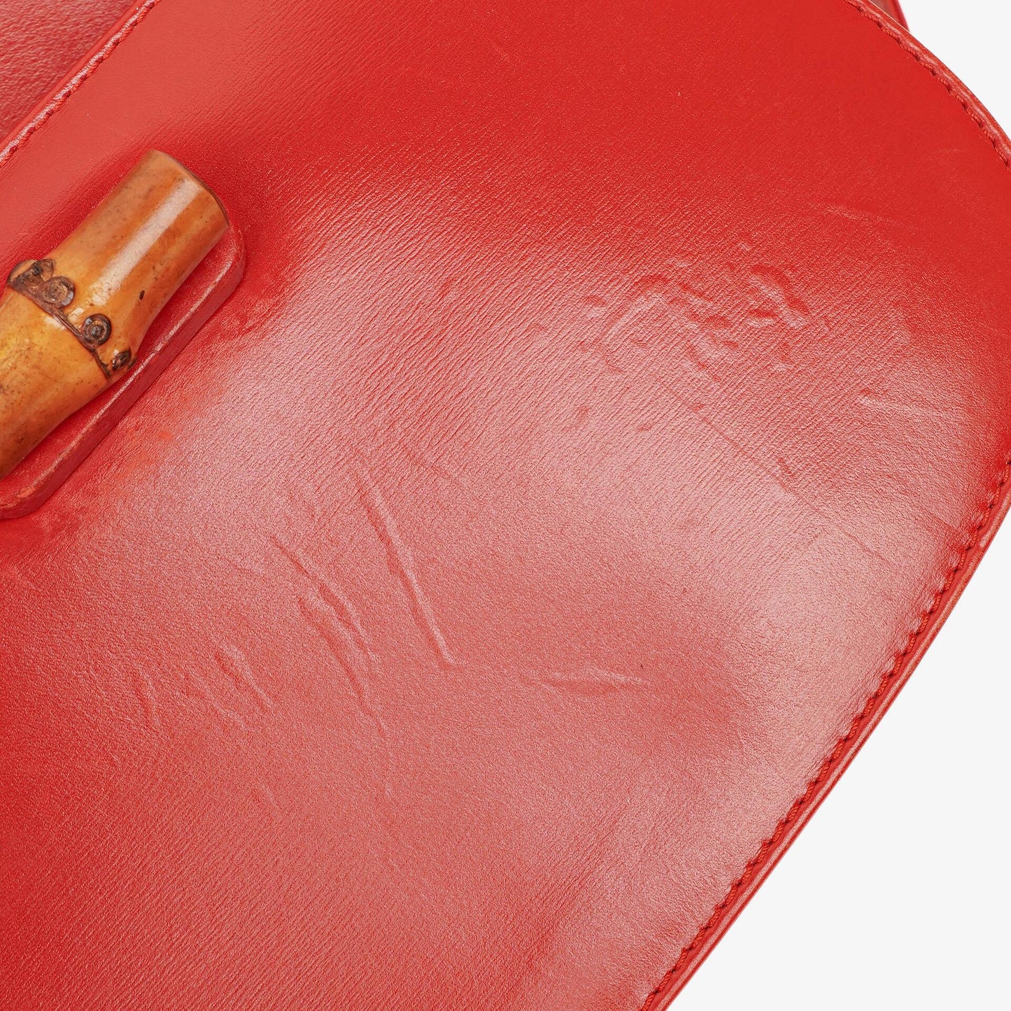 Gucci Convertible Bamboo Top Handle Red Leather Bag