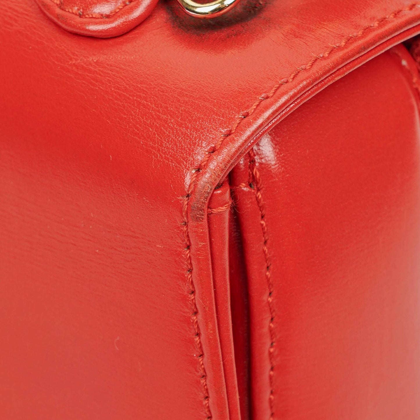 Gucci Convertible Bamboo Top Handle Red Leather Bag
