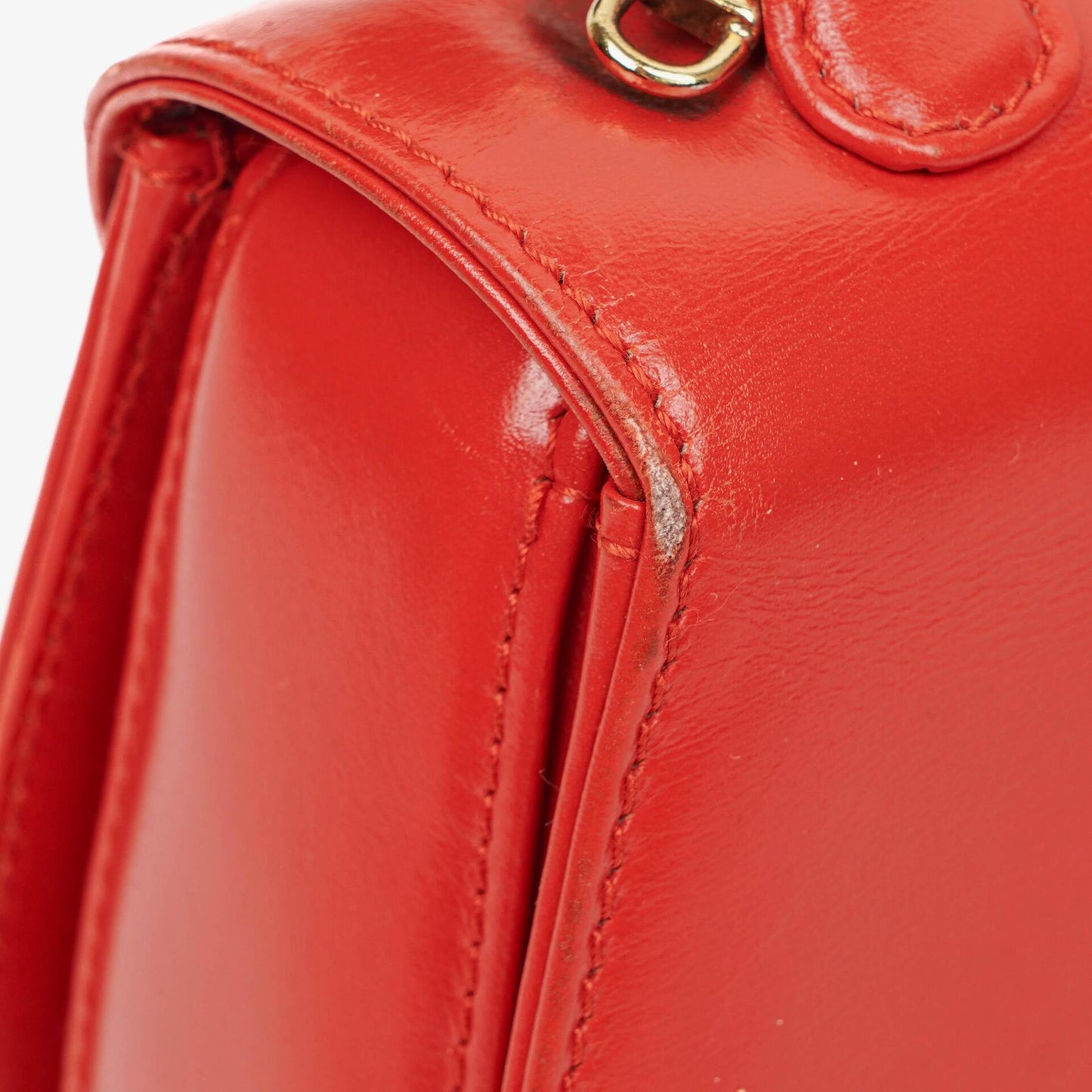 Gucci Convertible Bamboo Top Handle Red Leather Bag