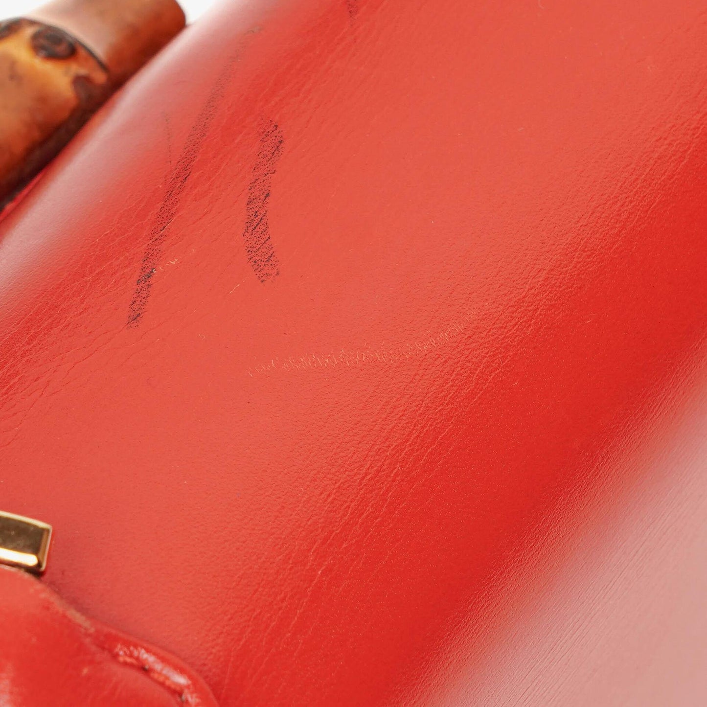 Gucci Convertible Bamboo Top Handle Red Leather Bag