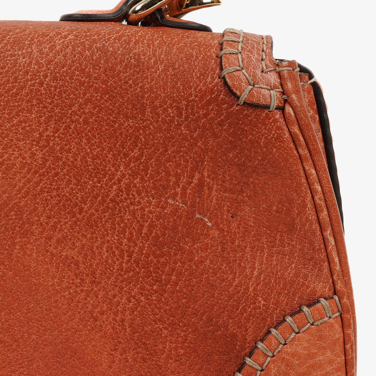 Gucci Coral Pebbled Calfskin Medium New Convertible Bamboo Top Handle Bag