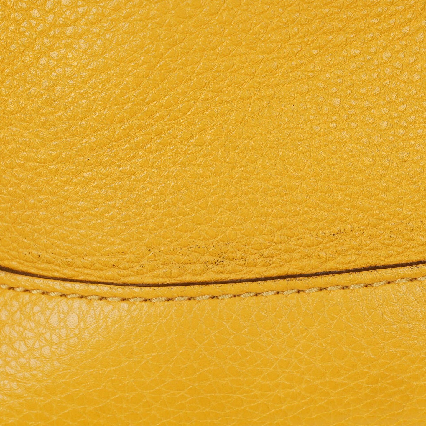Gucci Diana Bamboo Handle Yellow Pebbled Leather Shoulder Bag