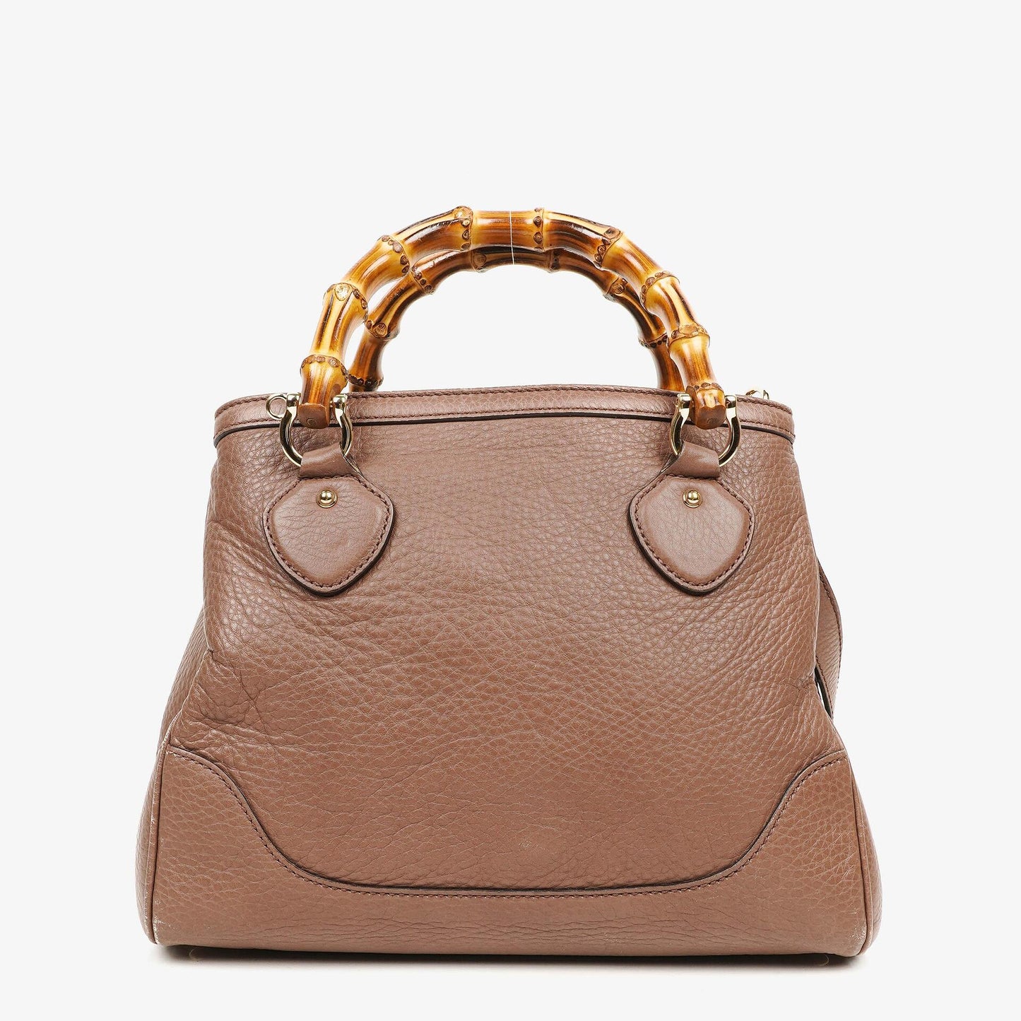 Gucci Diana Bamboo Top Handle Black Pebbled Leather Tote Bag