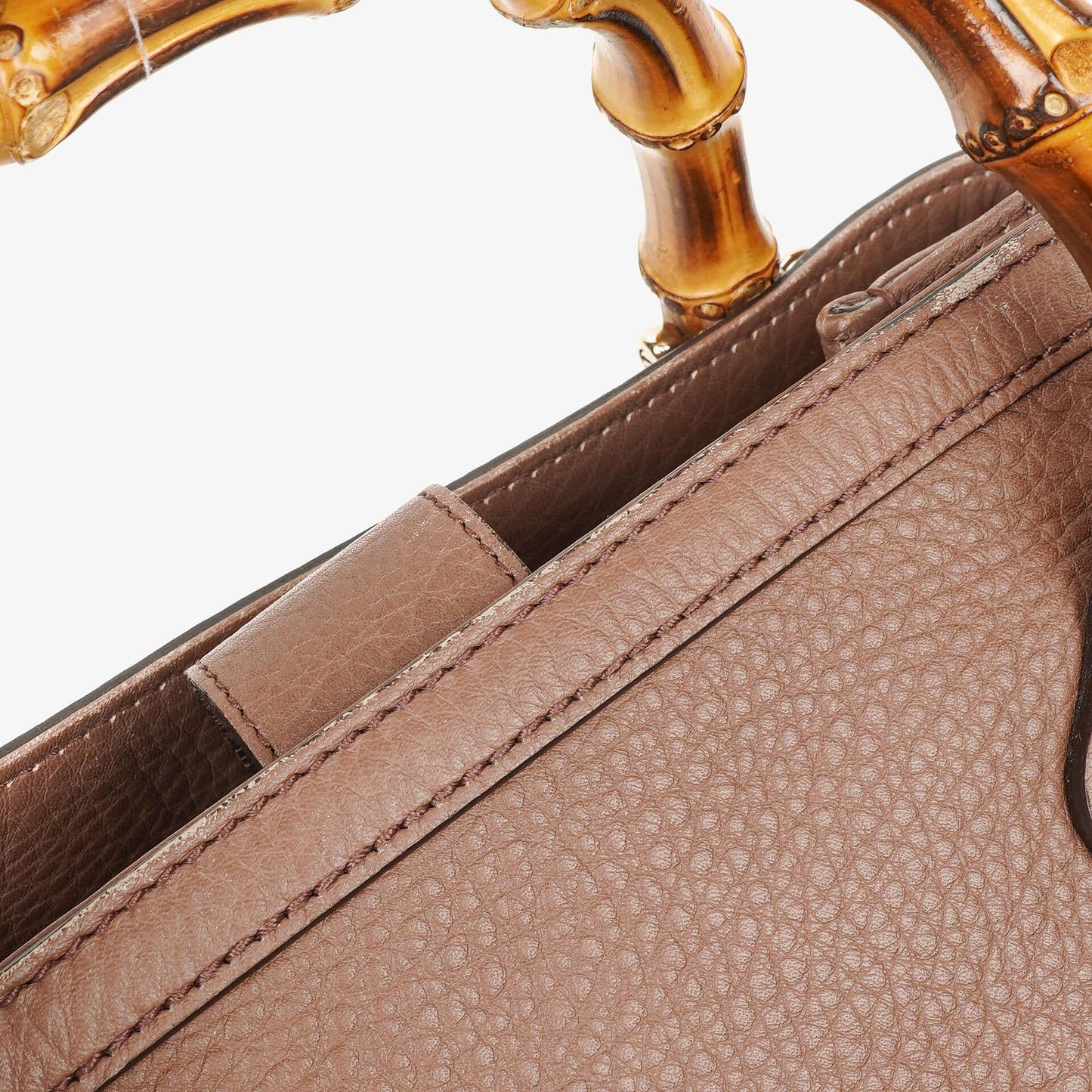 Gucci Diana Bamboo Top Handle Black Pebbled Leather Tote Bag