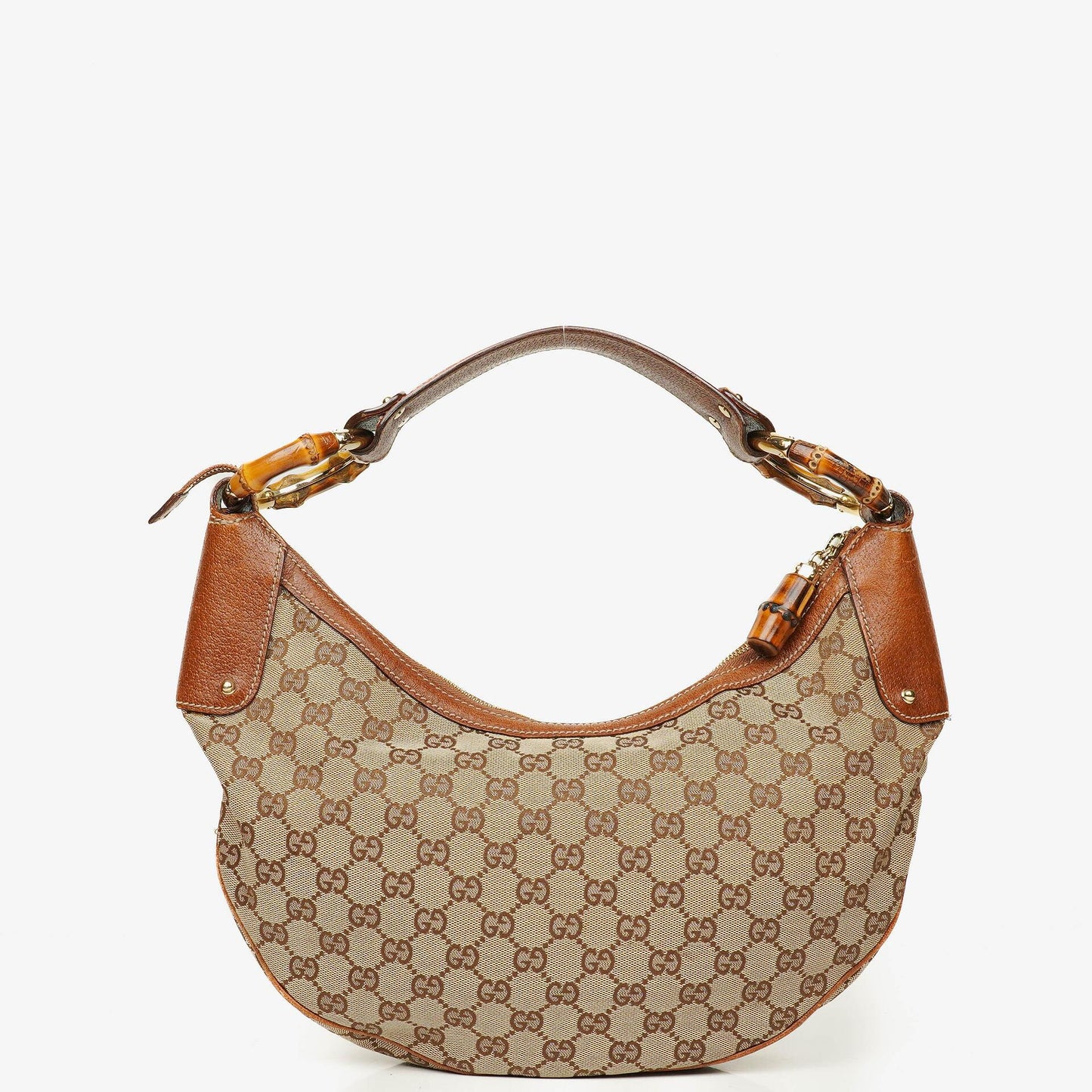 Gucci GG Canvas Bamboo Ring Hobo Bag