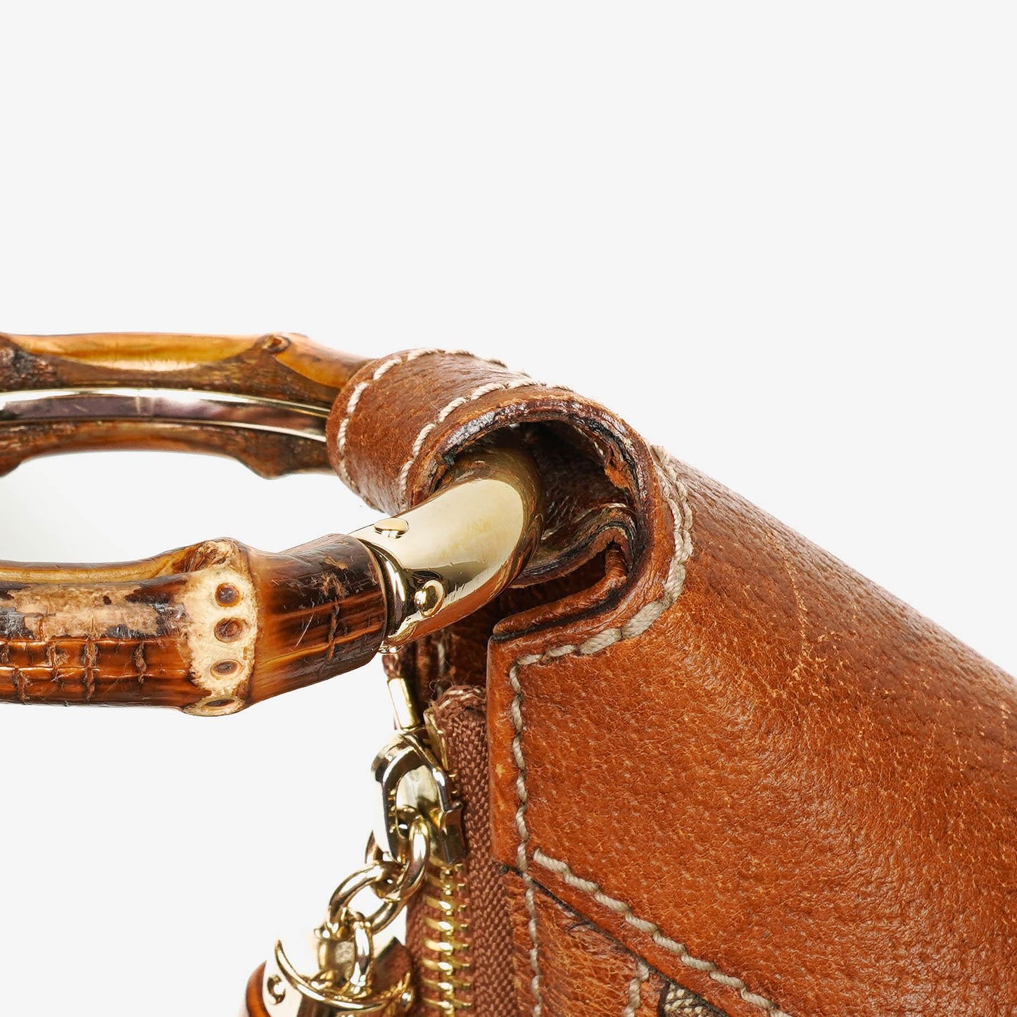 Gucci GG Canvas Bamboo Ring Hobo Bag