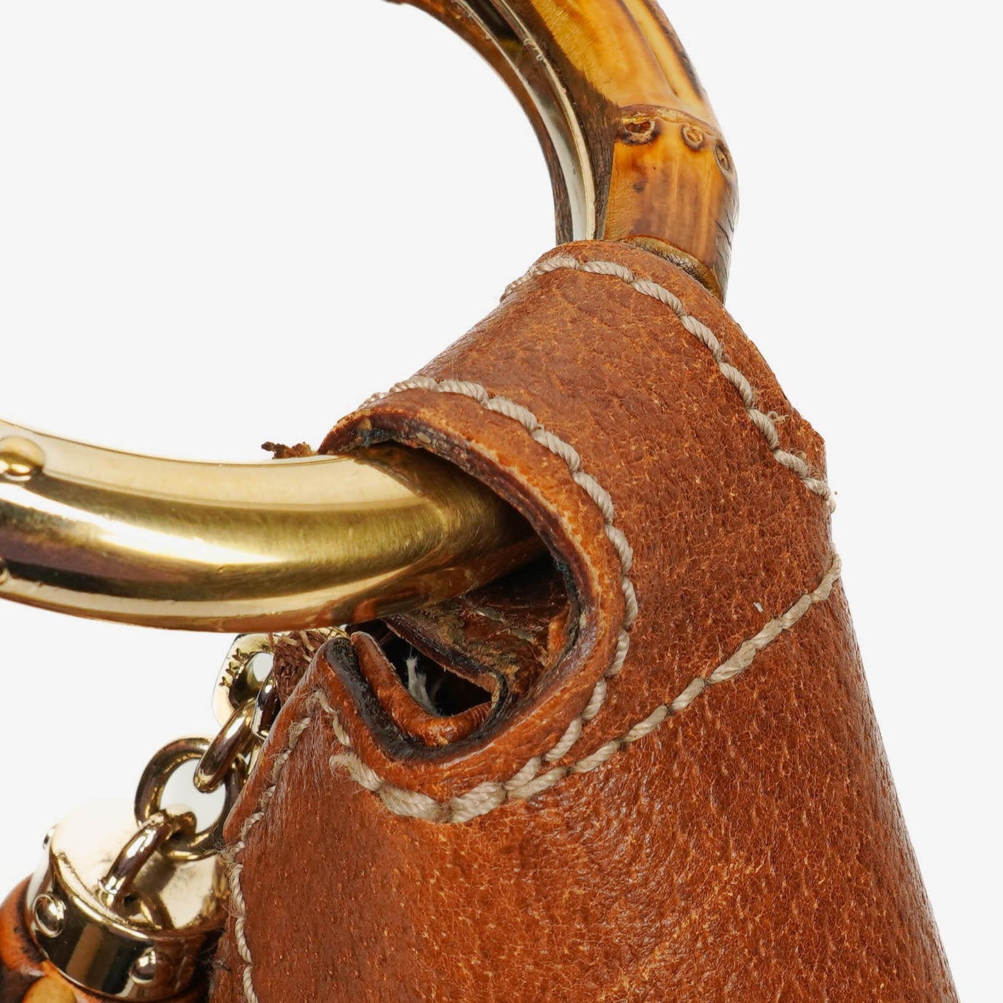 Gucci GG Canvas Bamboo Ring Hobo Bag