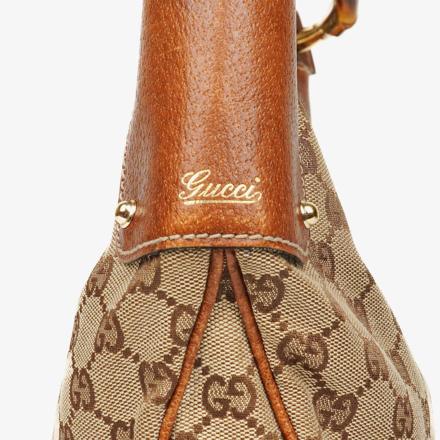 Gucci GG Canvas Bamboo Ring Hobo Bag