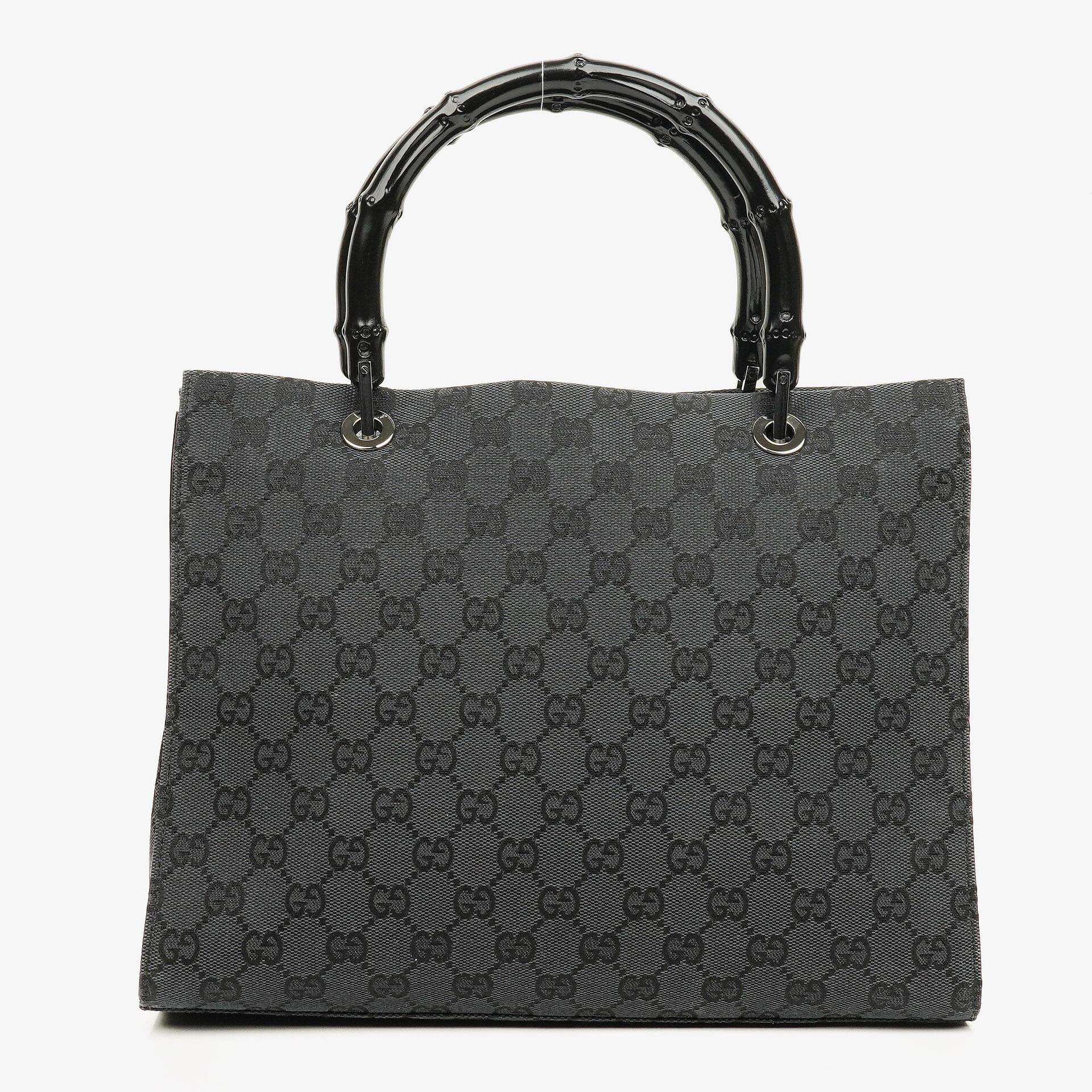 Gucci GG Canvas Bamboo Top Handle Tote Bag