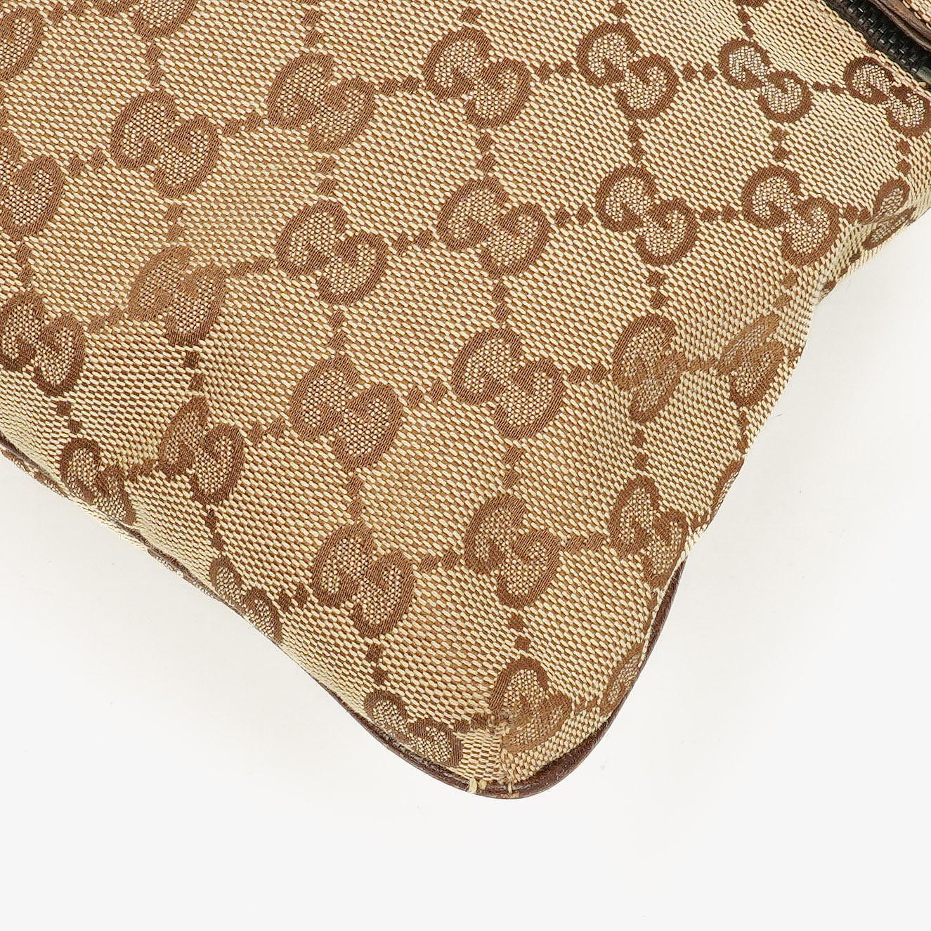 Gucci GG Canvas Double Pocket Web Messenger Bag