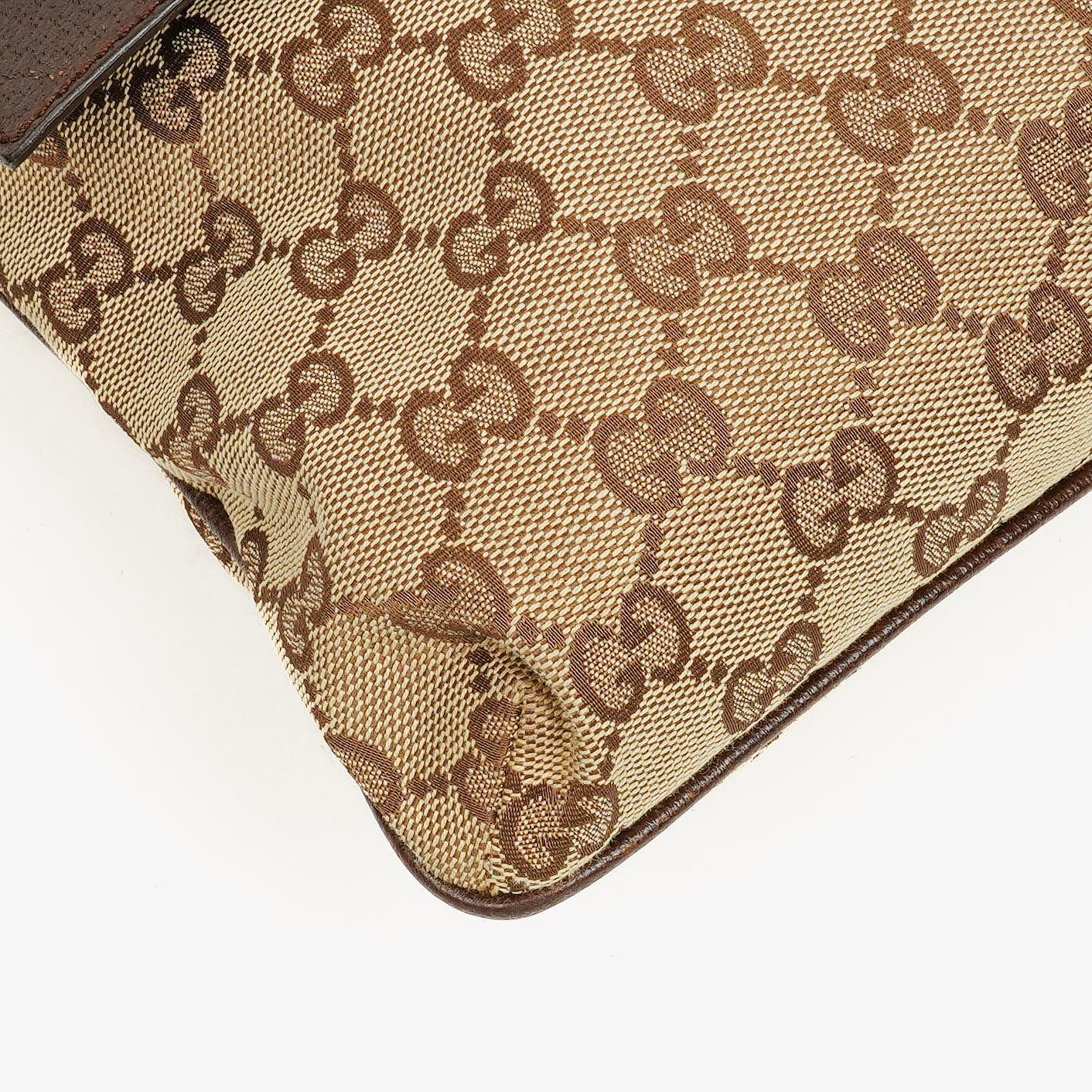 Gucci GG Canvas Double Pocket Web Messenger Bag