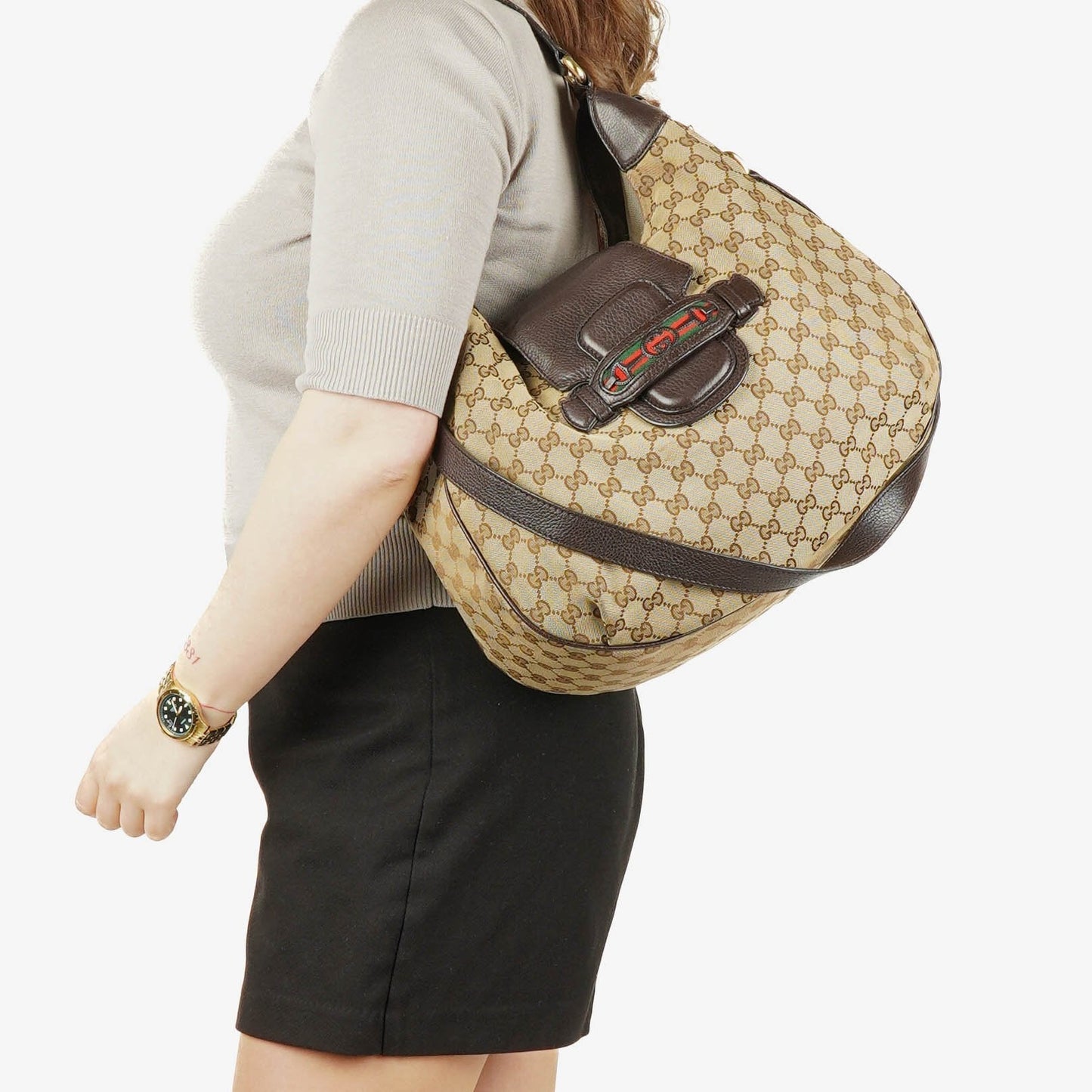 Gucci GG Canvas Dressage Hobo Bag