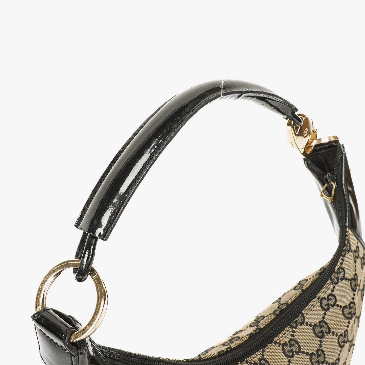 Gucci GG Canvas Handle Ring Hobo Bag