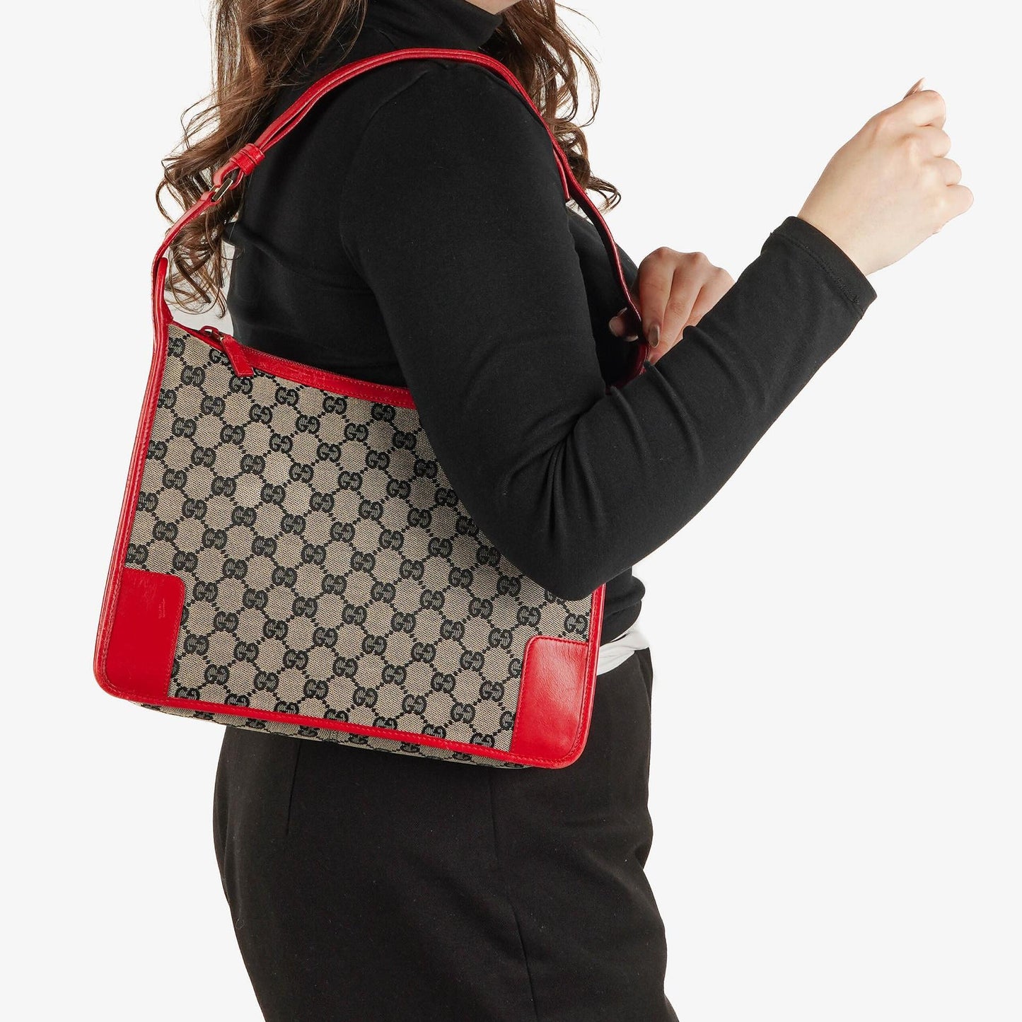 Gucci GG Canvas Shoulder Hobo Bag