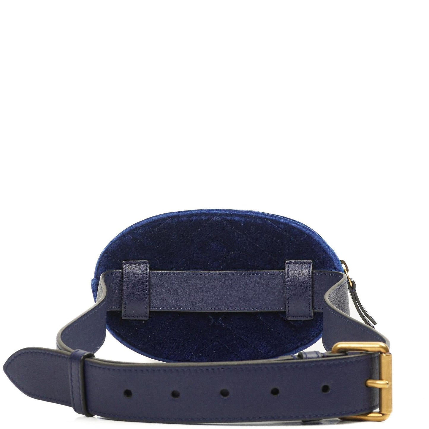 Gucci GG Marmont Matelasse Cobalt Blue Velvet Belt Bag 85 34