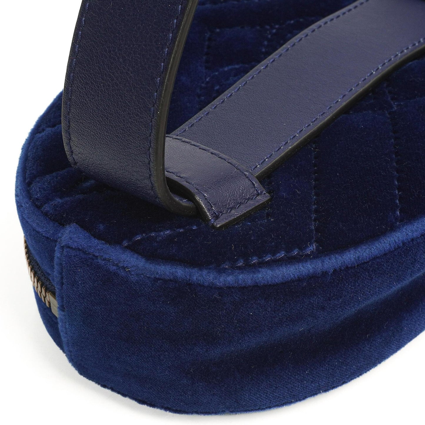 Gucci GG Marmont Matelasse Cobalt Blue Velvet Belt Bag 85 34