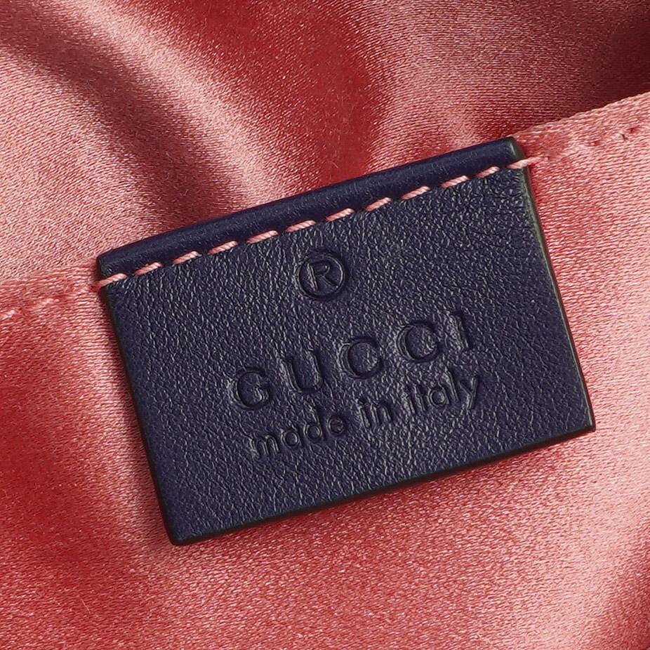 Gucci GG Marmont Matelasse Cobalt Blue Velvet Belt Bag 85 34