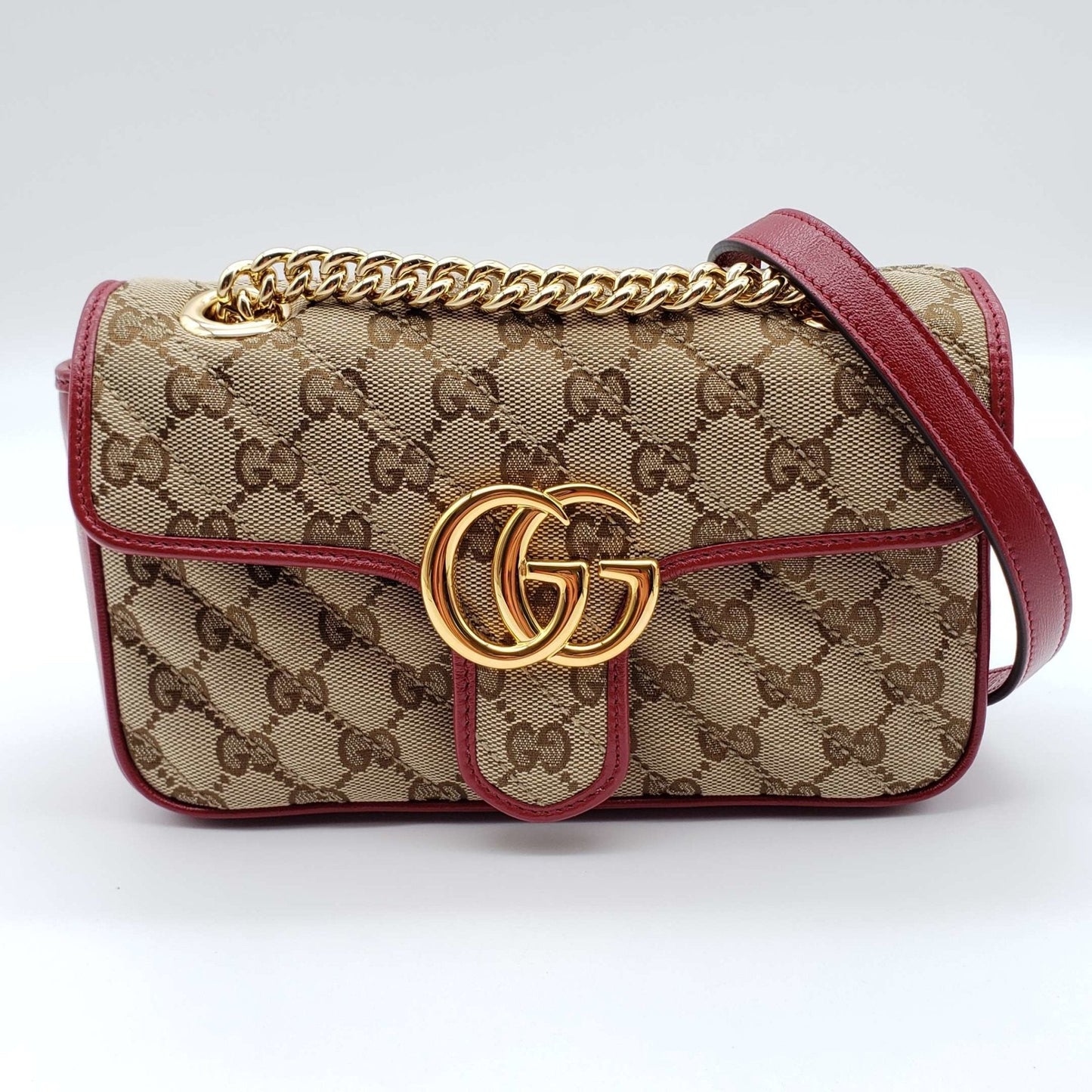 Gucci GG Marmont Leather Canvas Shoulder Bag Style 1