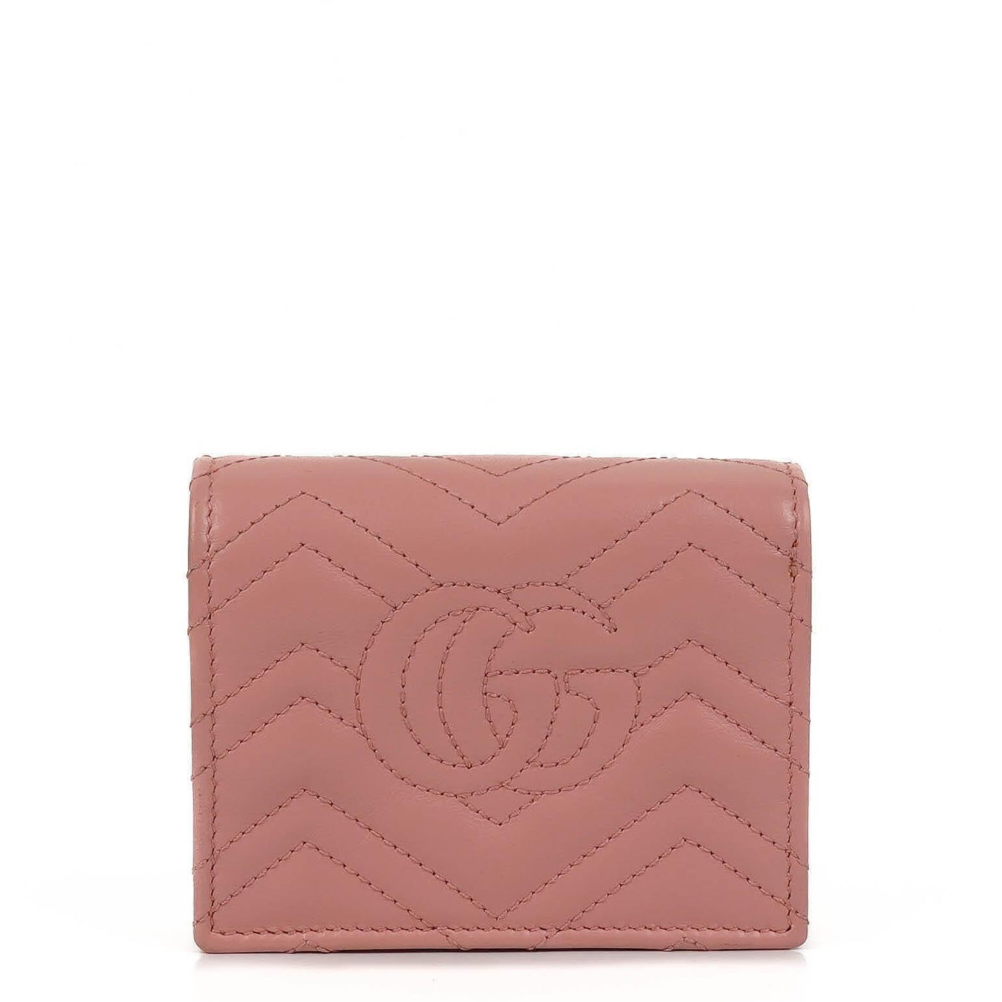 Gucci GG Marmont Small Wallet on Chain Pink Leather Silver-Tone Hardware