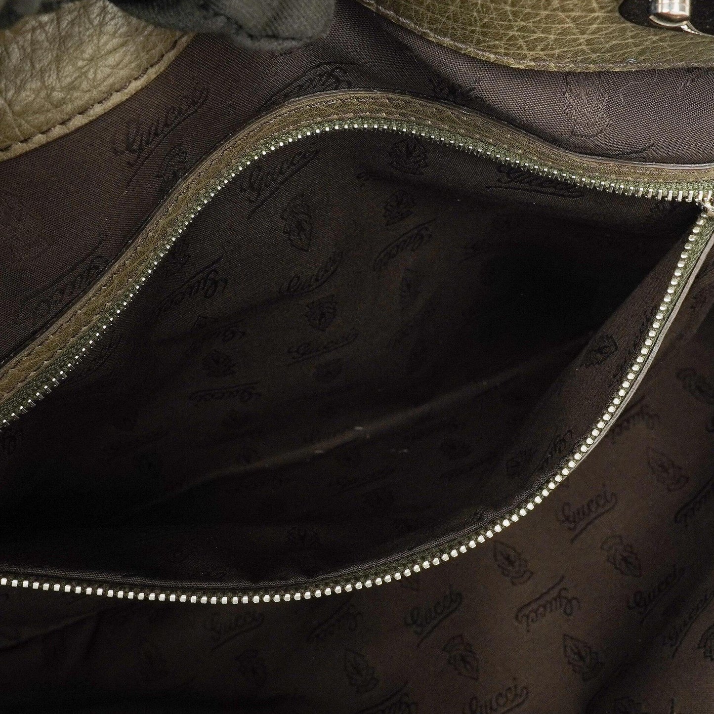 Gucci GG Monogram Canvas Beige Bamboo Top Handle Bag