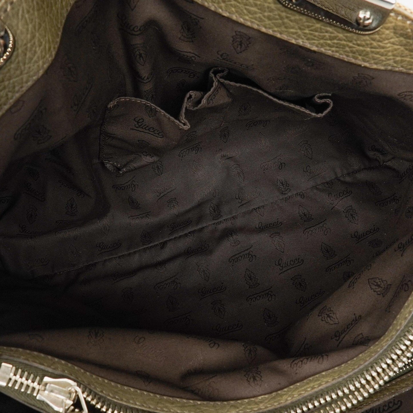 Gucci GG Monogram Canvas Beige Bamboo Top Handle Bag