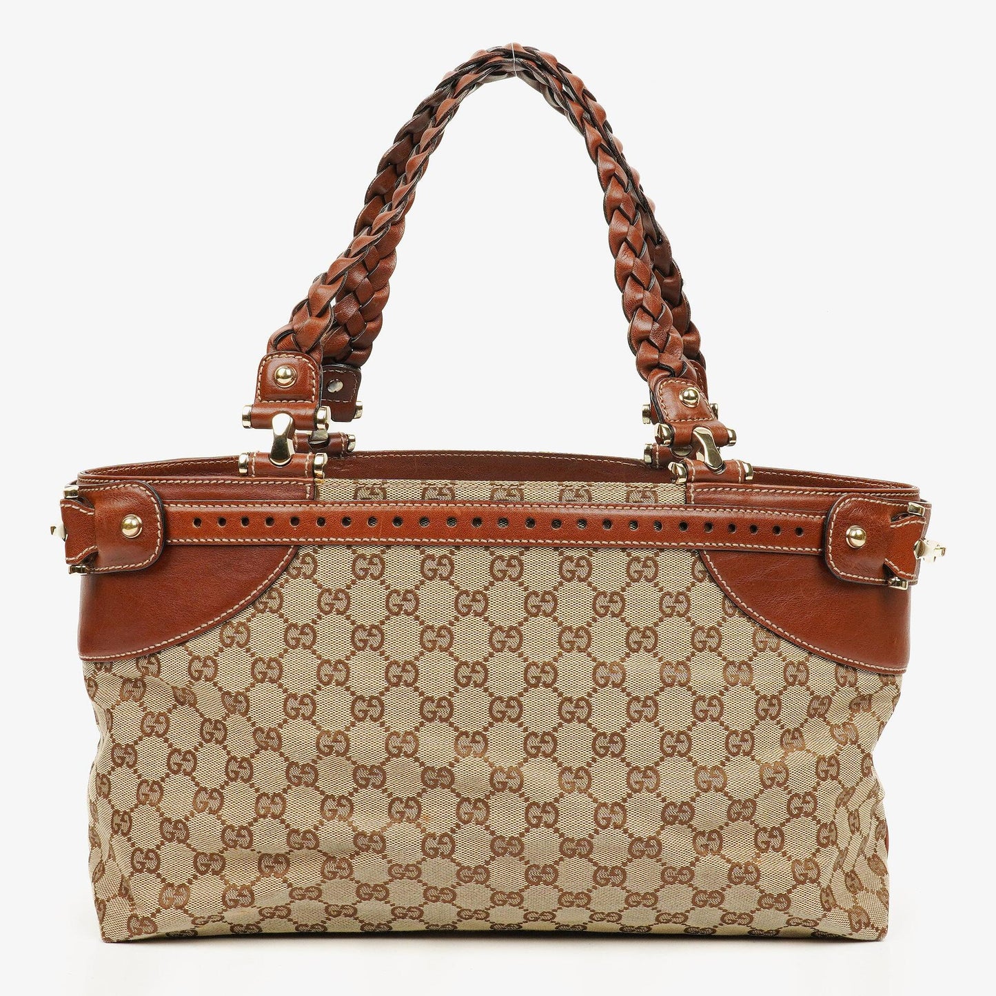 Gucci GG Monogram Canvas Beige/Brown Handbag