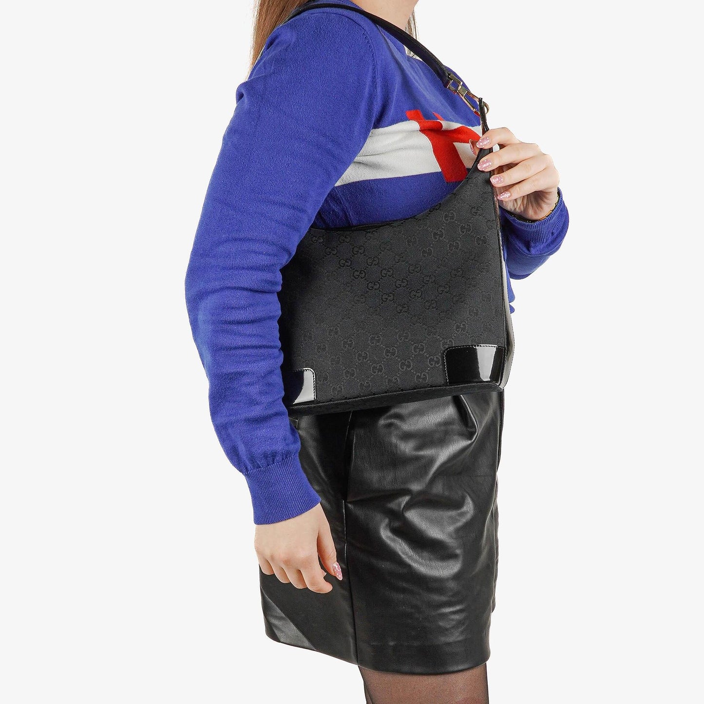 Gucci GG Navy Shoulder Hobo Bag