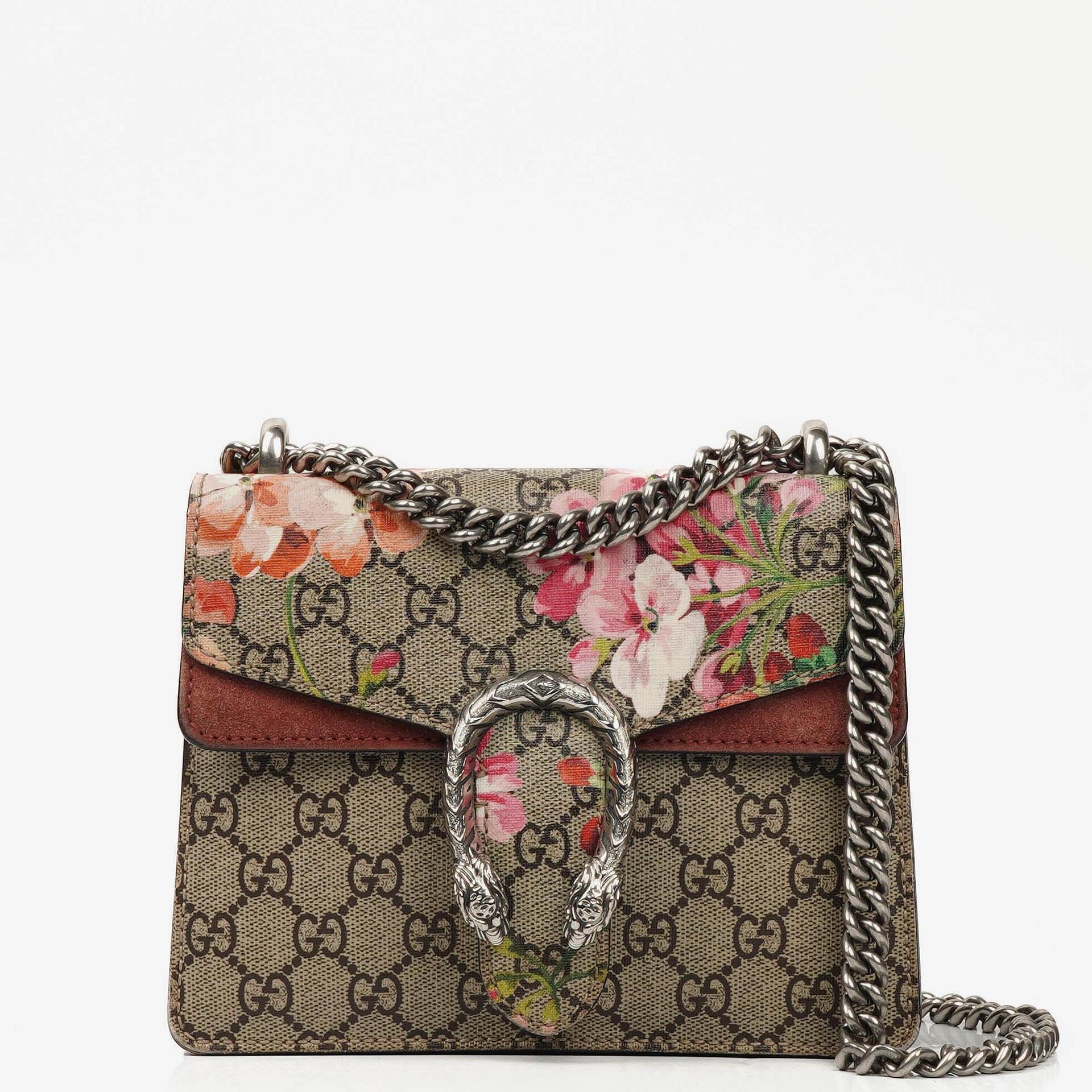 Gucci GG Supreme Monogram Blooms Mini Dionysus Shoulder Bag