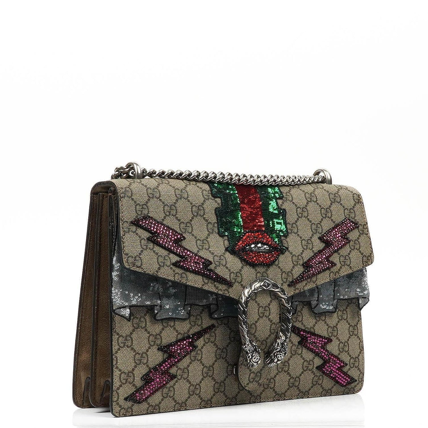 Gucci Dionysus GG Supreme Lightning Embroidered Medium Shoulder Bag