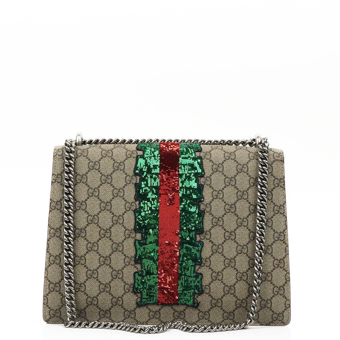 Gucci Dionysus GG Supreme Lightning Embroidered Medium Shoulder Bag